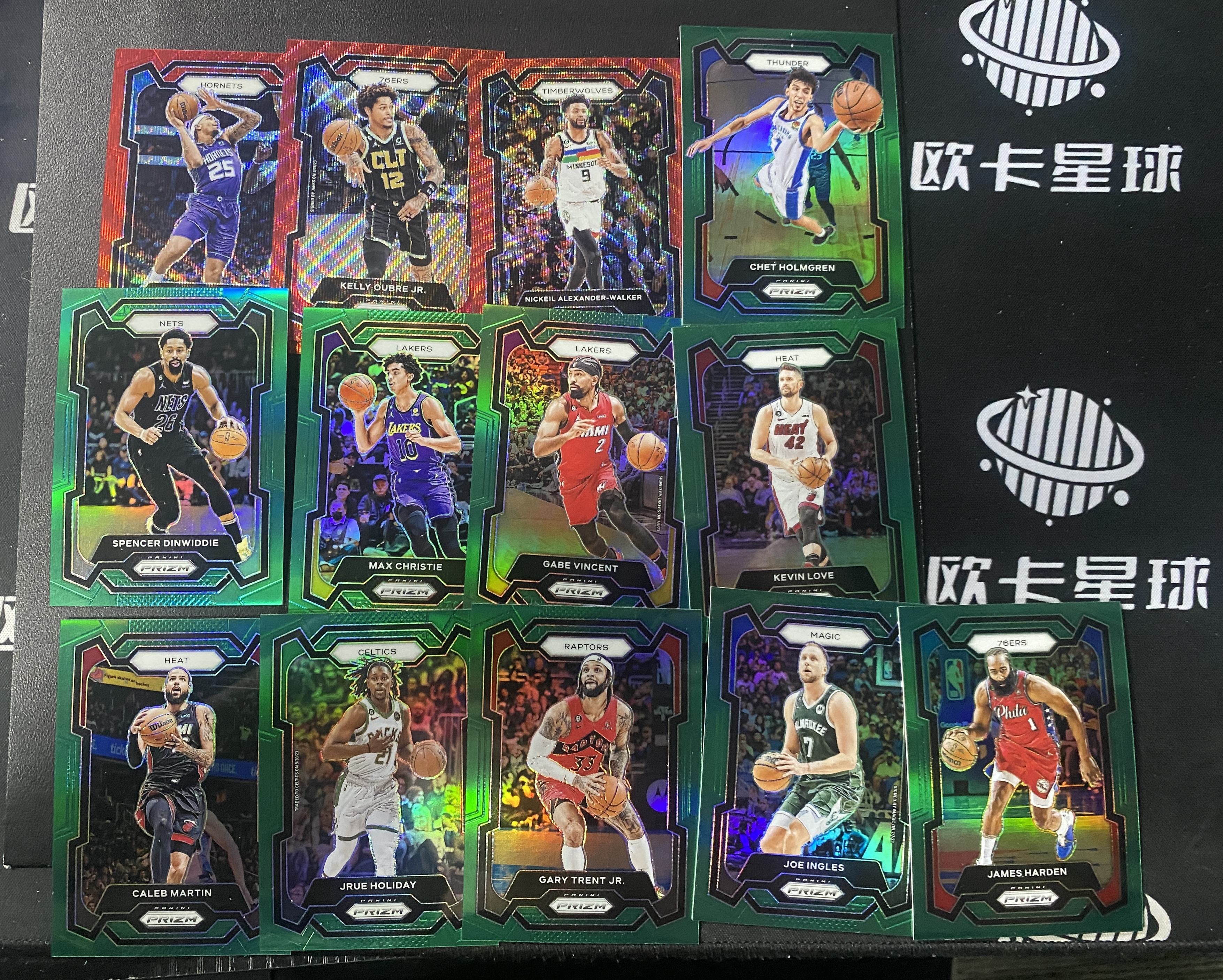 2023-24 Panini Prizm James Harden 【欧卡体育】pz折射lot 绿折 红波纹 哈登 霍姆格伦 霍勒迪 克里斯蒂等13张打包(YDD)