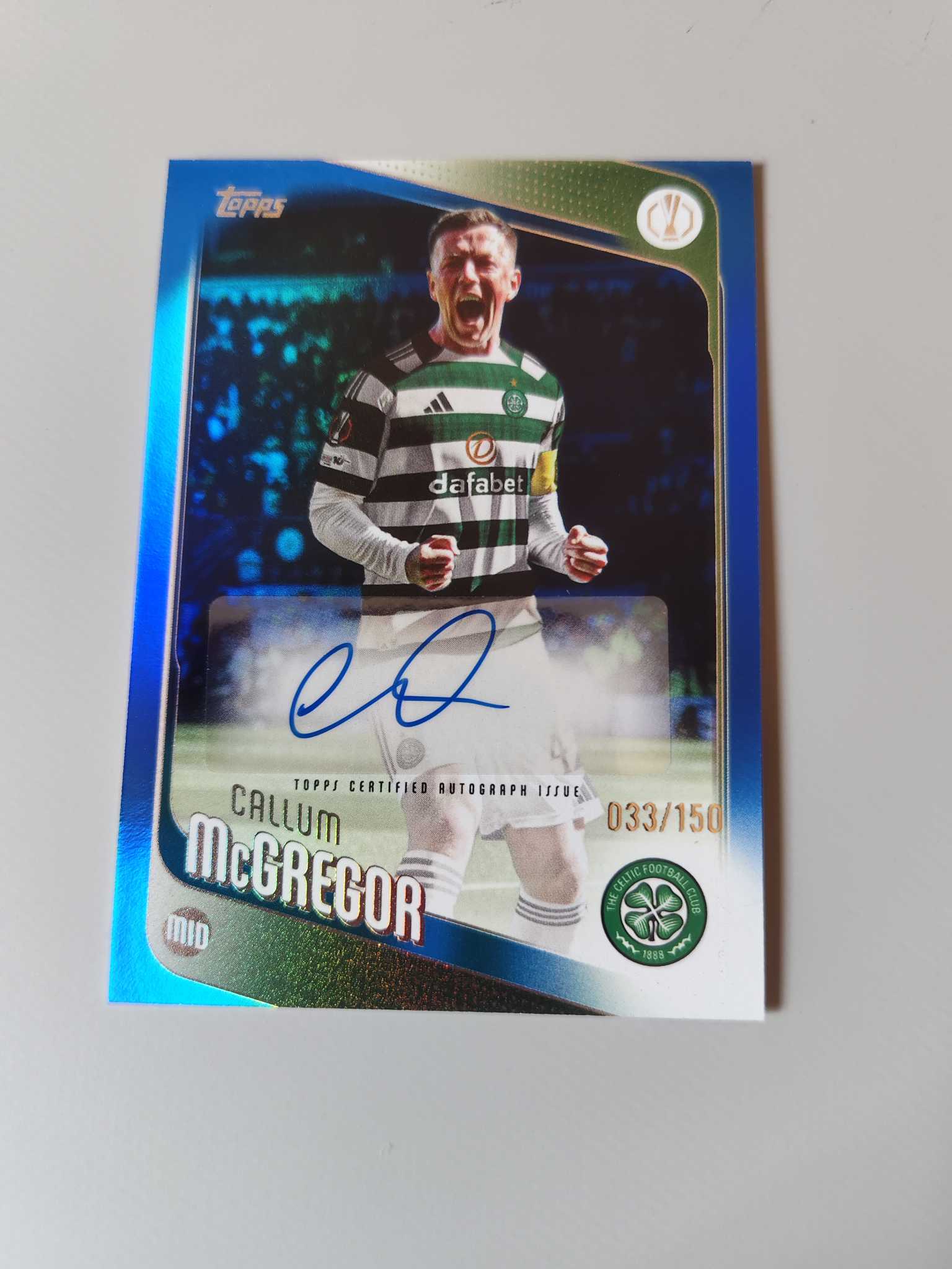 【佩妮拍卖】2025-26 Topps UCC 欧冠UCC  Callum McGregor 卡勒姆 麦格雷戈 凯尔特人 签字 033/150编 卡品如图 拍前请阅读描述 许哥0120