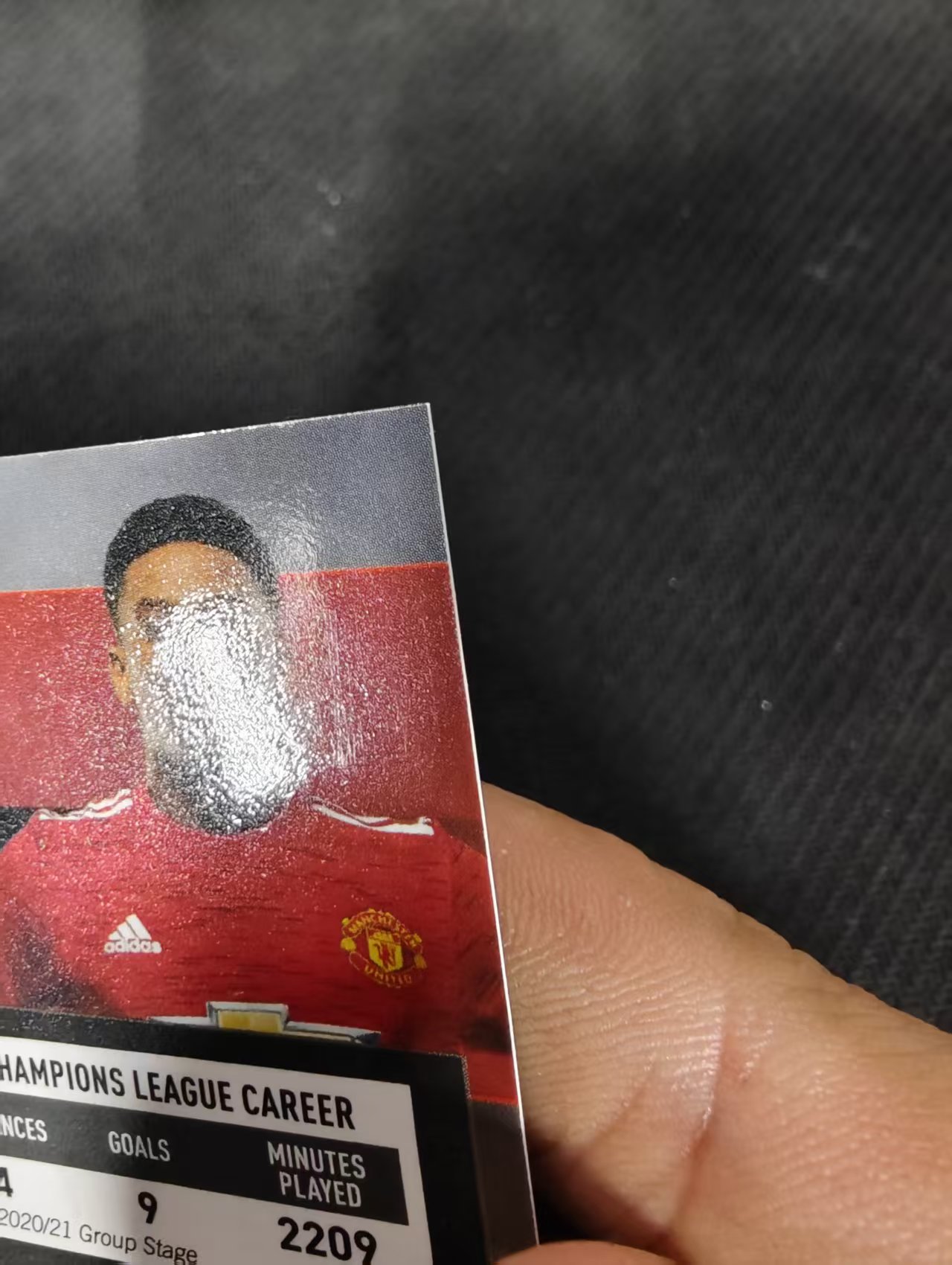 【可合并,不累计】2021 Panini Stadium Club Anthony Martial 竞技场 安东尼 马夏尔 欧冠 绿折 99编 瑕疵如图