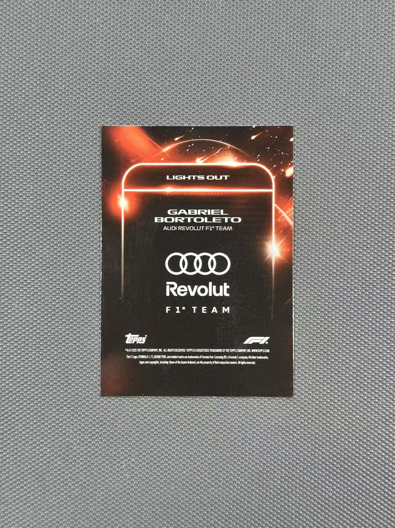 【欧卡体育】2026 Topps F1 Lights Out 车灯 Gabriel Bortoleto 博托莱托 银折 奥迪 收藏必备(No-李总)