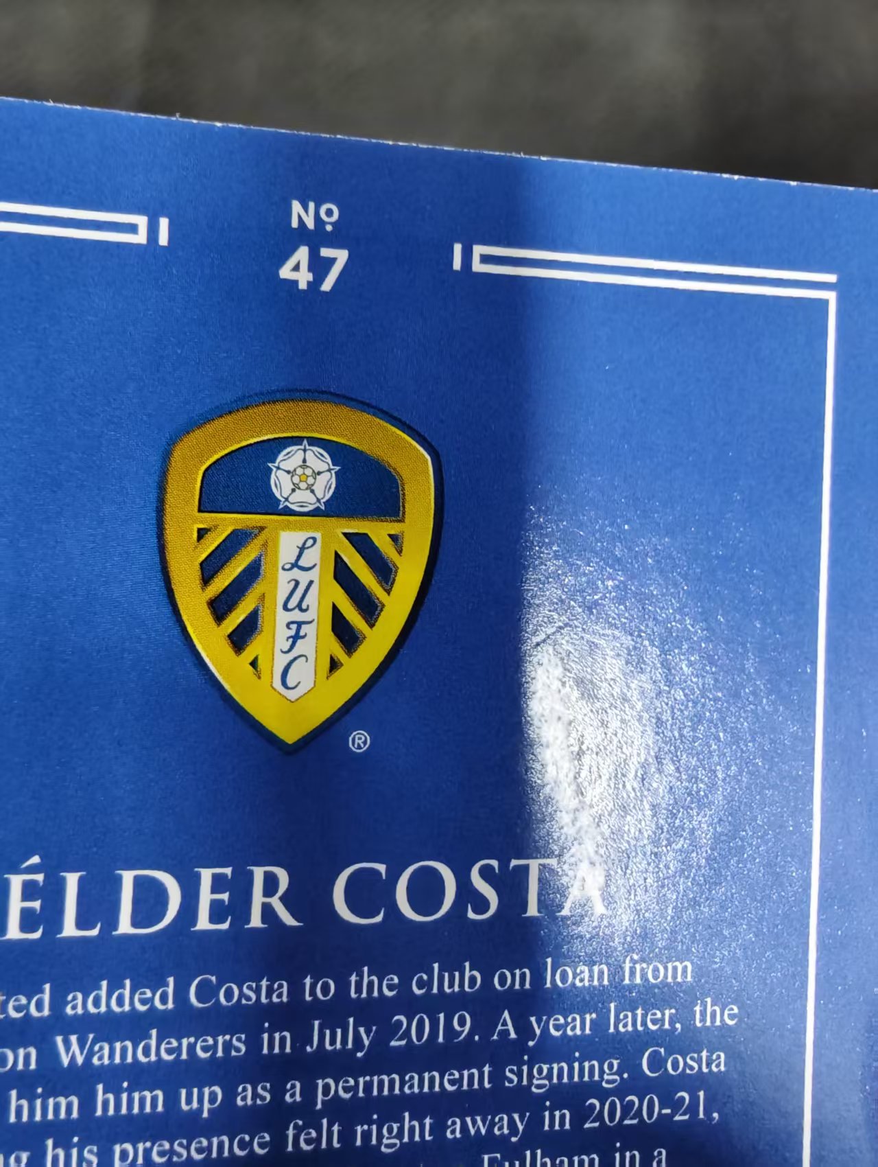 【可合并,不累计】2020-21 panini impeccable helder costa 小真金 利兹联 英超 埃尔德 科斯塔 新秀 RC 75编 划痕 边角瑕疵