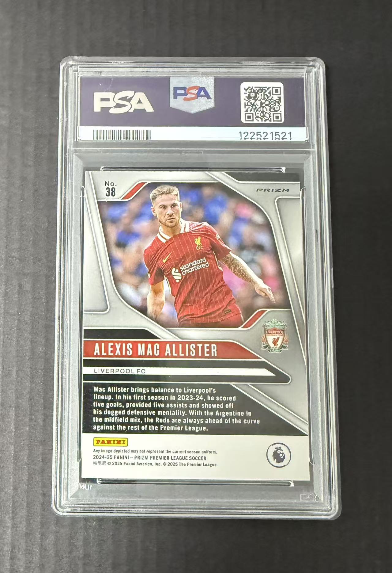 【GOAT山羊拍卖】白总 2024-25赛季 prizm系列 麦卡利斯特 小麦 虎皮折 老虎折 tiger 大比例 ssp psa9 利物浦 品相如图