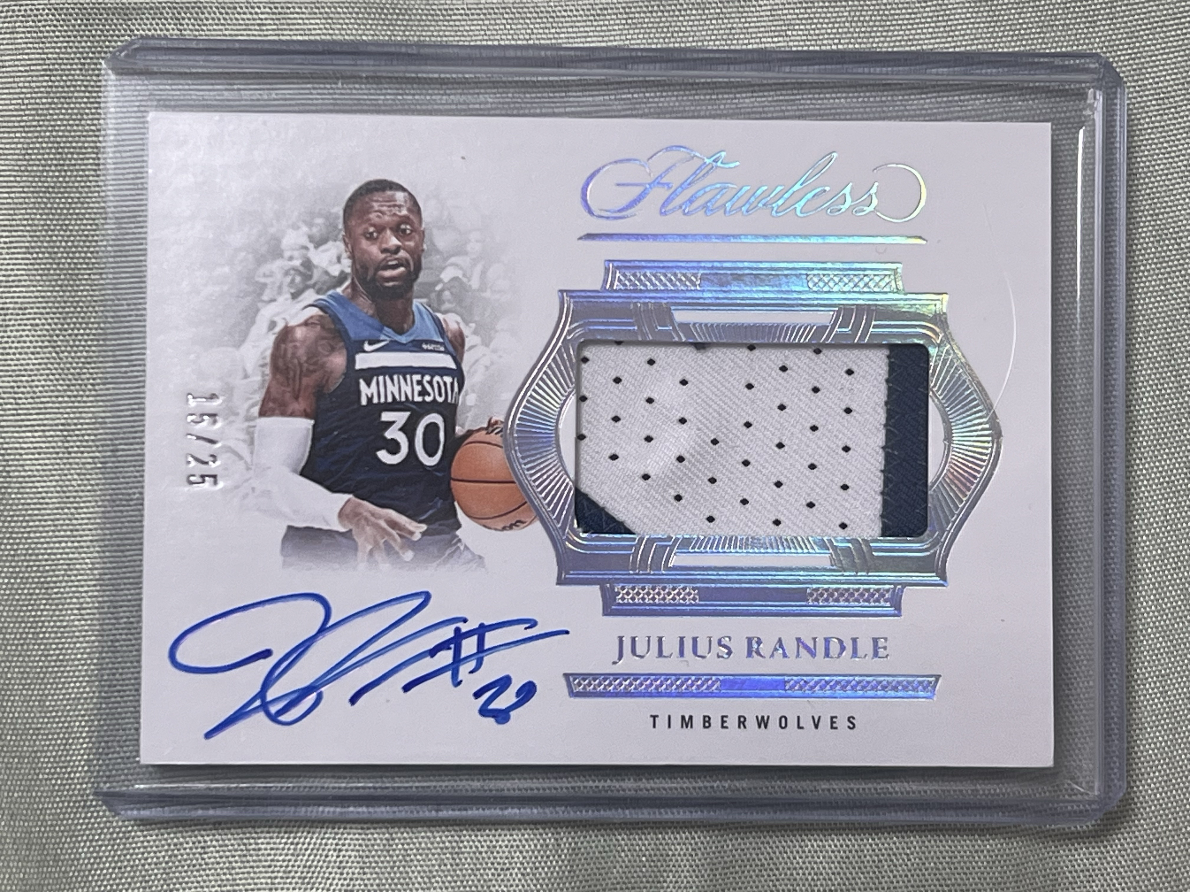 2024-25 Panini Flawless Julius Randle 手提 森林狼 兰德尔 签字 卡签 /25编 背号签 暴力切割 patch 卡品如图 pa gu