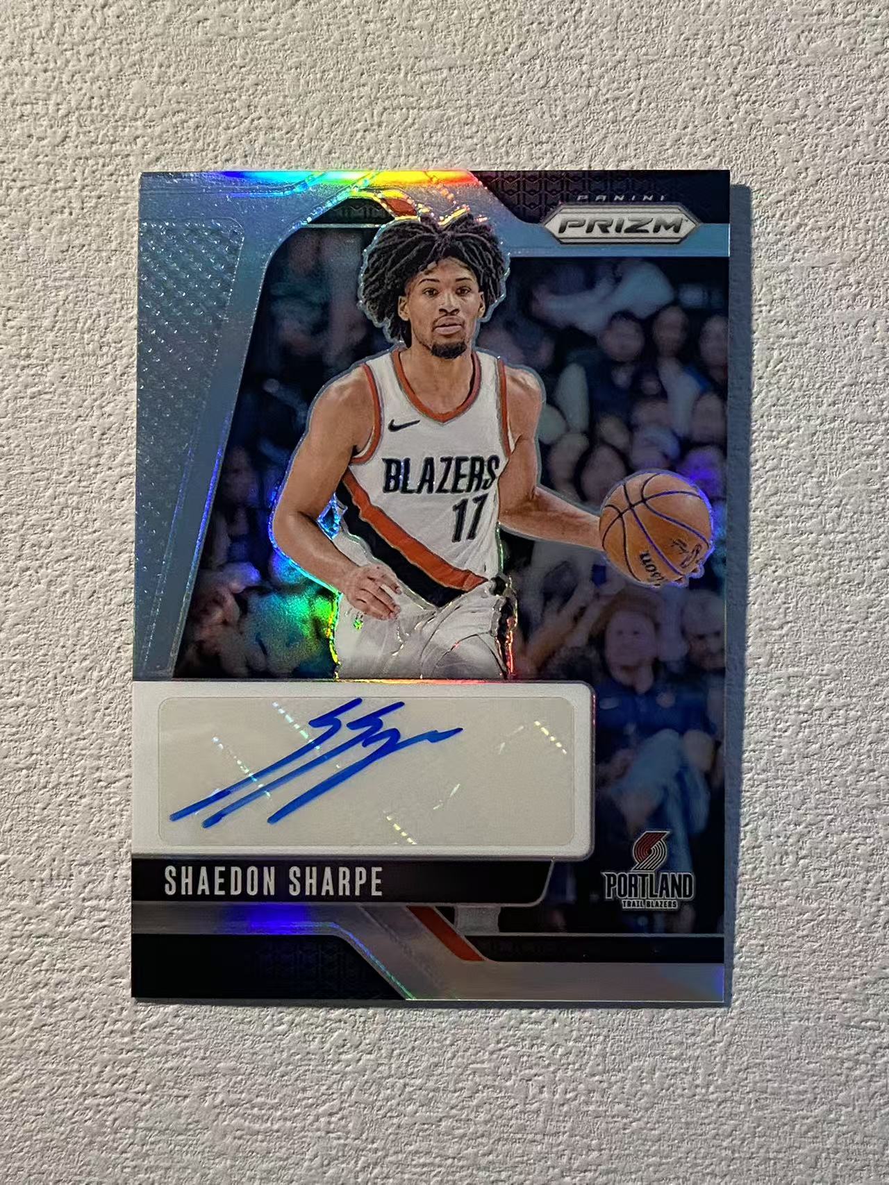2024-25 Panini Prizm Shaedon Sharpe pz 开拓者 谢登 夏普 签字 银折 折射 收藏必备