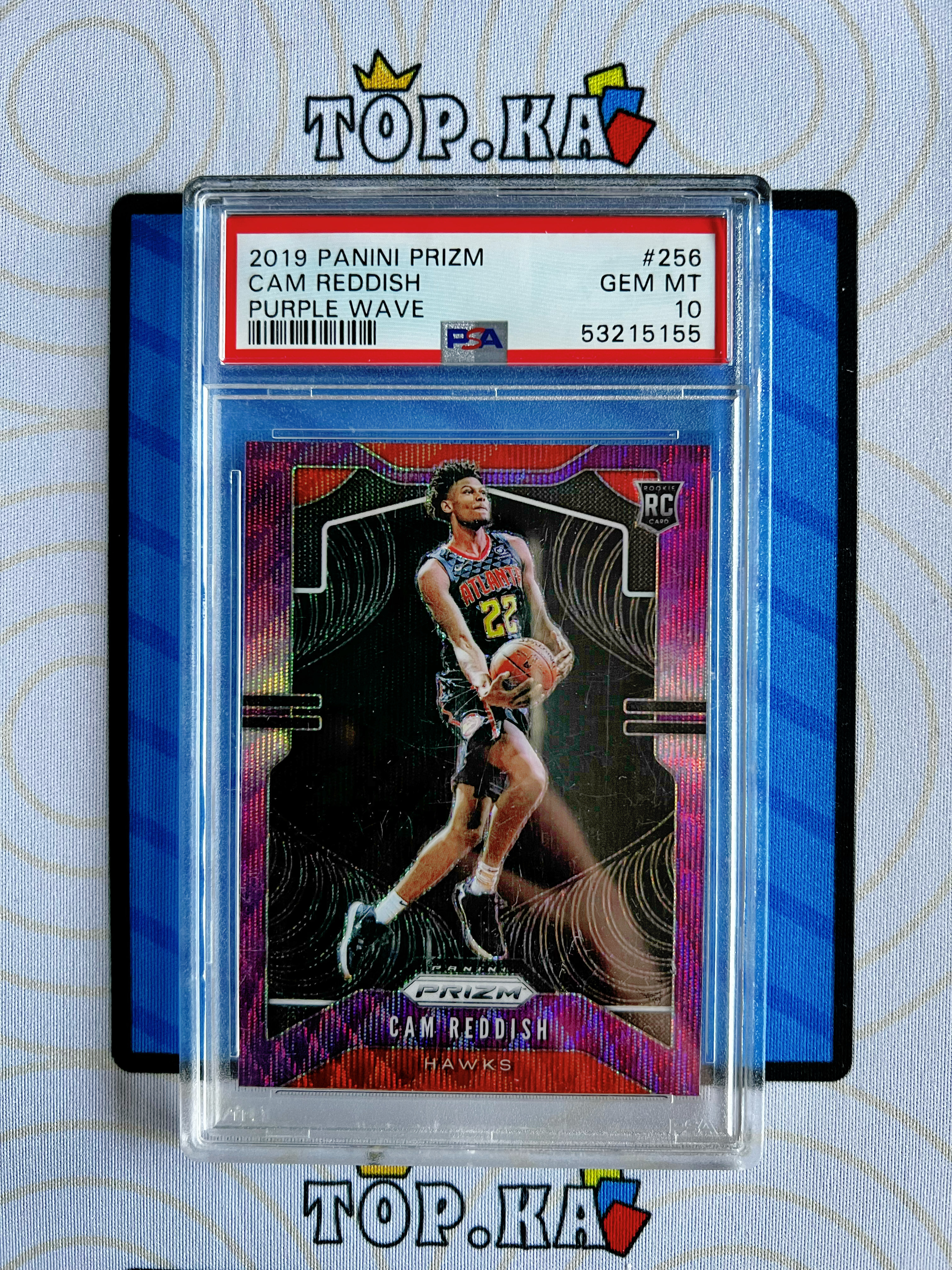 【顶尖卡社】2019-20 Panini Prizm Cam Reddish 老鹰 卡姆 雷迪什 新秀RC 紫波纹折 折射 base PSA10分评级 详情看描述 收藏投资必备【灰】