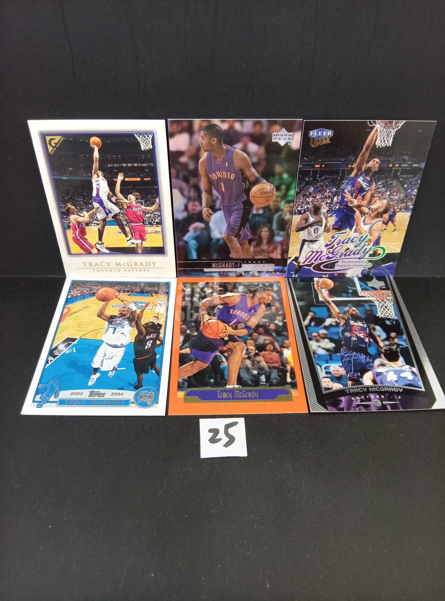 【DC拍卖】7.19 特雷西・麦克格雷迪 6 张球星卡合集 Upper Deck/Topps/Fleer 魔术 / 猛龙队 00-04 年多系列老卡 版本 2(细节突出版)