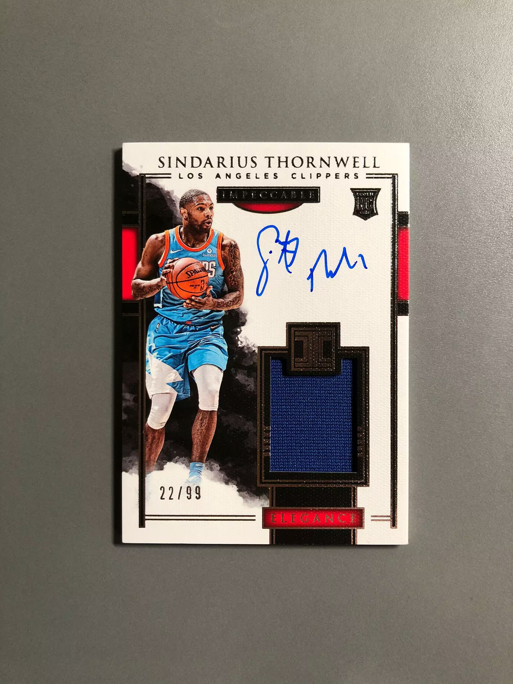 2017-18 Panini Impeccable Sindarius Thornwell RC 桑韦尔 快船 新秀 RC 落场 球衣 签字 卡签 RPA 99编 实卡好看 卡品如图 可累计FT029