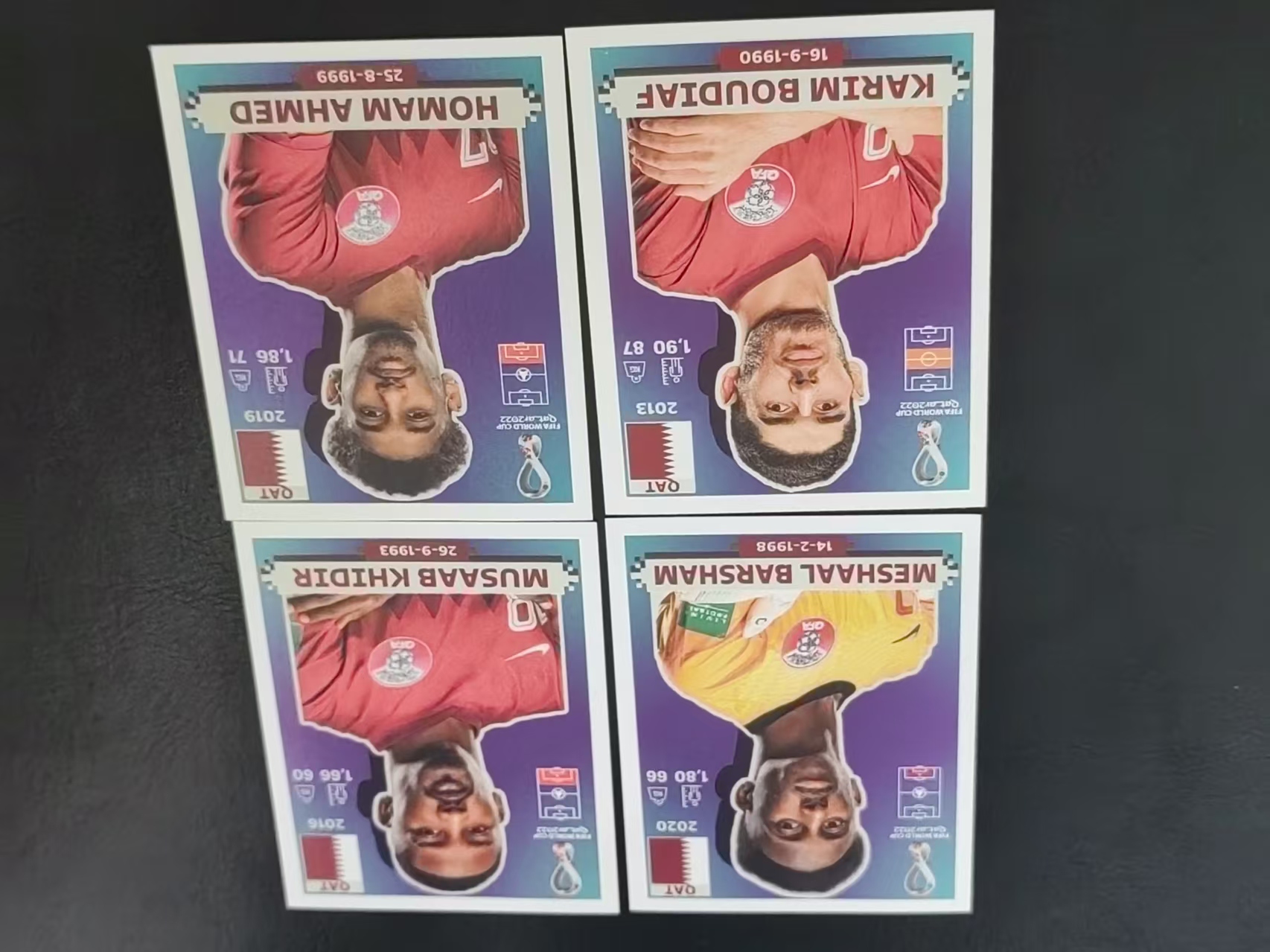 2022 Panini 卡塔尔世界杯 Karim Boudiaf 卡塔尔世界杯 贴纸 卡塔尔 国家队 4人lot  ​​​​卡里姆·布迪亚夫 足球 白边白角 不保卡品 卡品如图