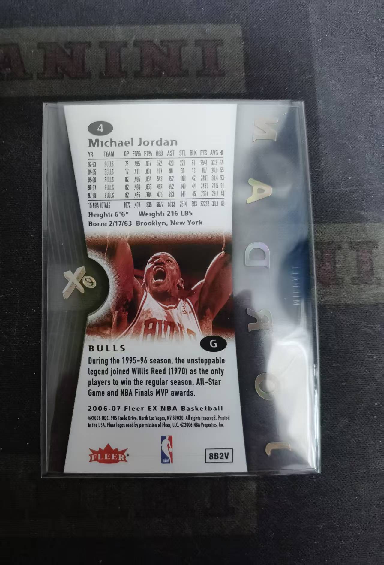 【DLDL拍卖】2006-07 Fleer EX Michael Jordan 乔丹【卡边角表面见图】