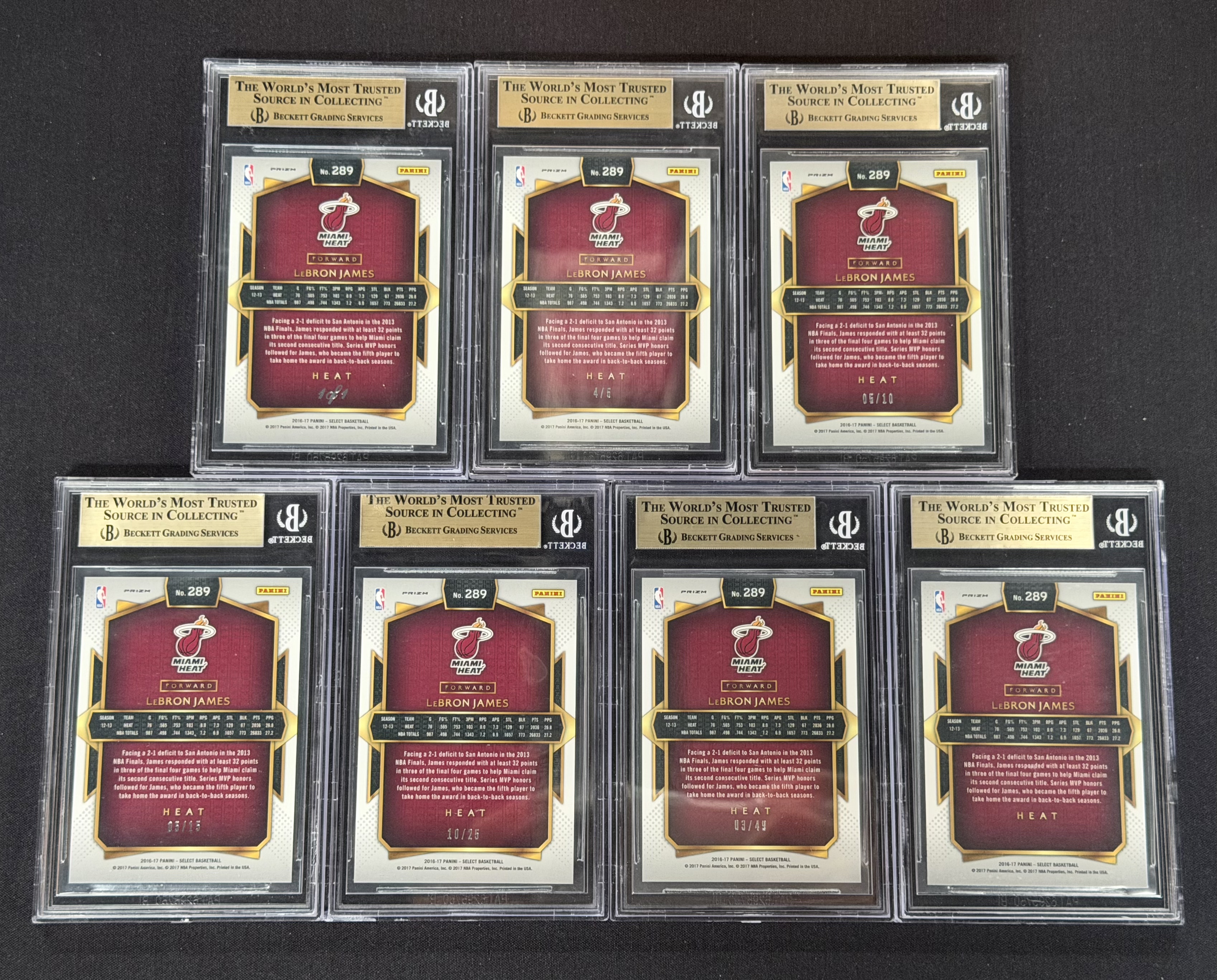【超新星精品】2016-17 Select LeBron James 骑士 勒布朗詹姆斯 1/1编 ofo 5编 10编 15编 25编 49编 黑折 黑格子折 金折 金格子折 扎染折 等 捧杯 彩虹套 全套BGS9.5分金标评级【金豆豆】