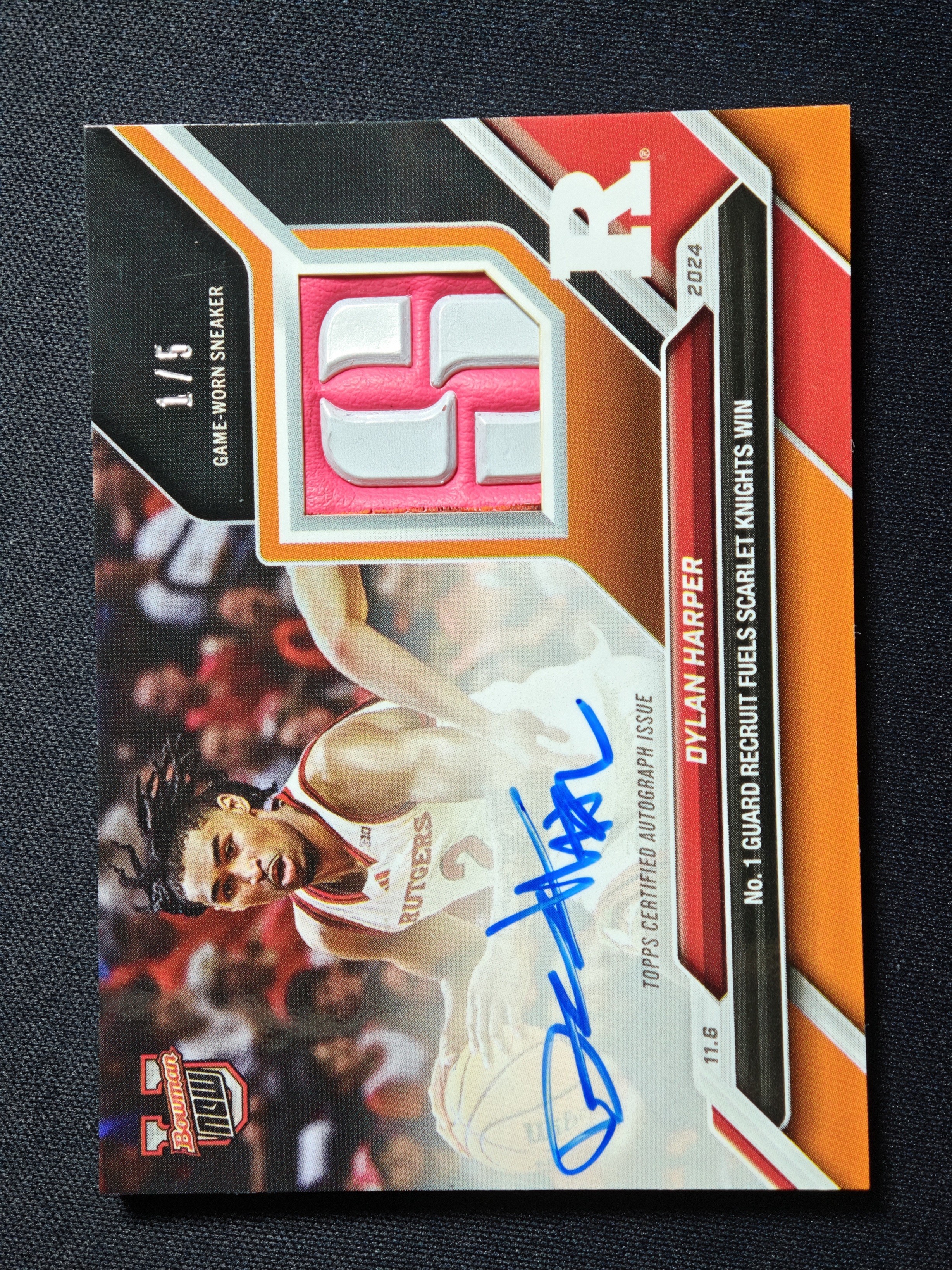 2024 Topps Bowman U Now 大学 Dylan Harper 迪伦 哈珀 1/5编 低编首编 签字 卡签 球鞋物料 比赛亲穿 大学生涯揭幕战 马刺榜眼 天赋后卫 瑕疵如图Hjw001