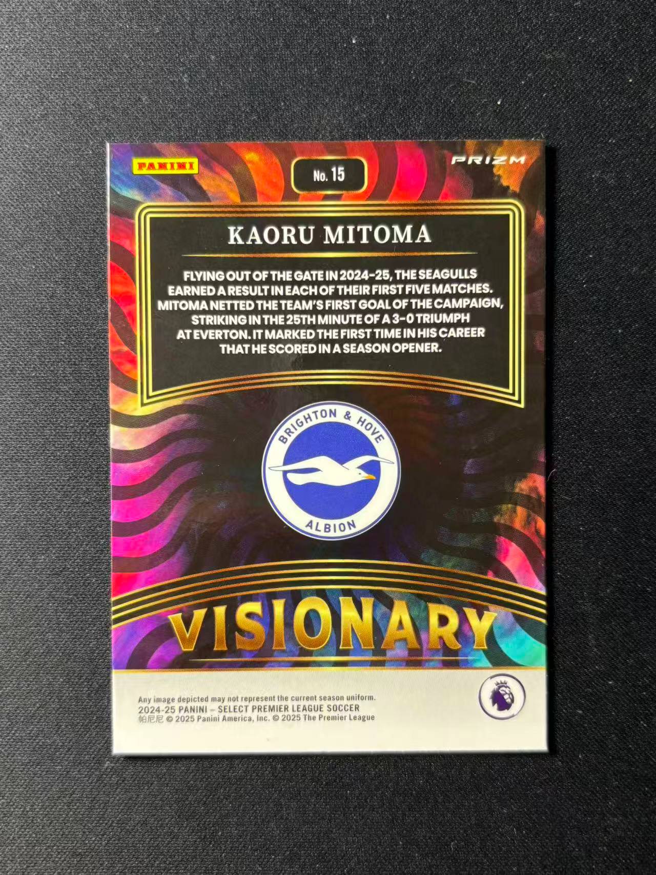 【梦卡拍卖】2024-25 Panini Select Kaoru Mitoma 英超se 三笘薰 布莱顿 Visionary 梦幻特卡 SSP 大比例 #DD# 乐哥