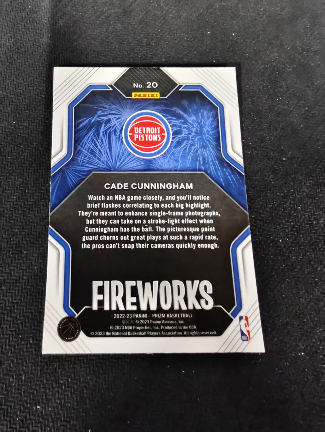【可合并,不累计】2022-23 Panini Prizm cade cunningham 活塞 凯德 坎宁安 康宁汉姆 烟花特卡 PZ 不保卡品 介意勿拍 #20