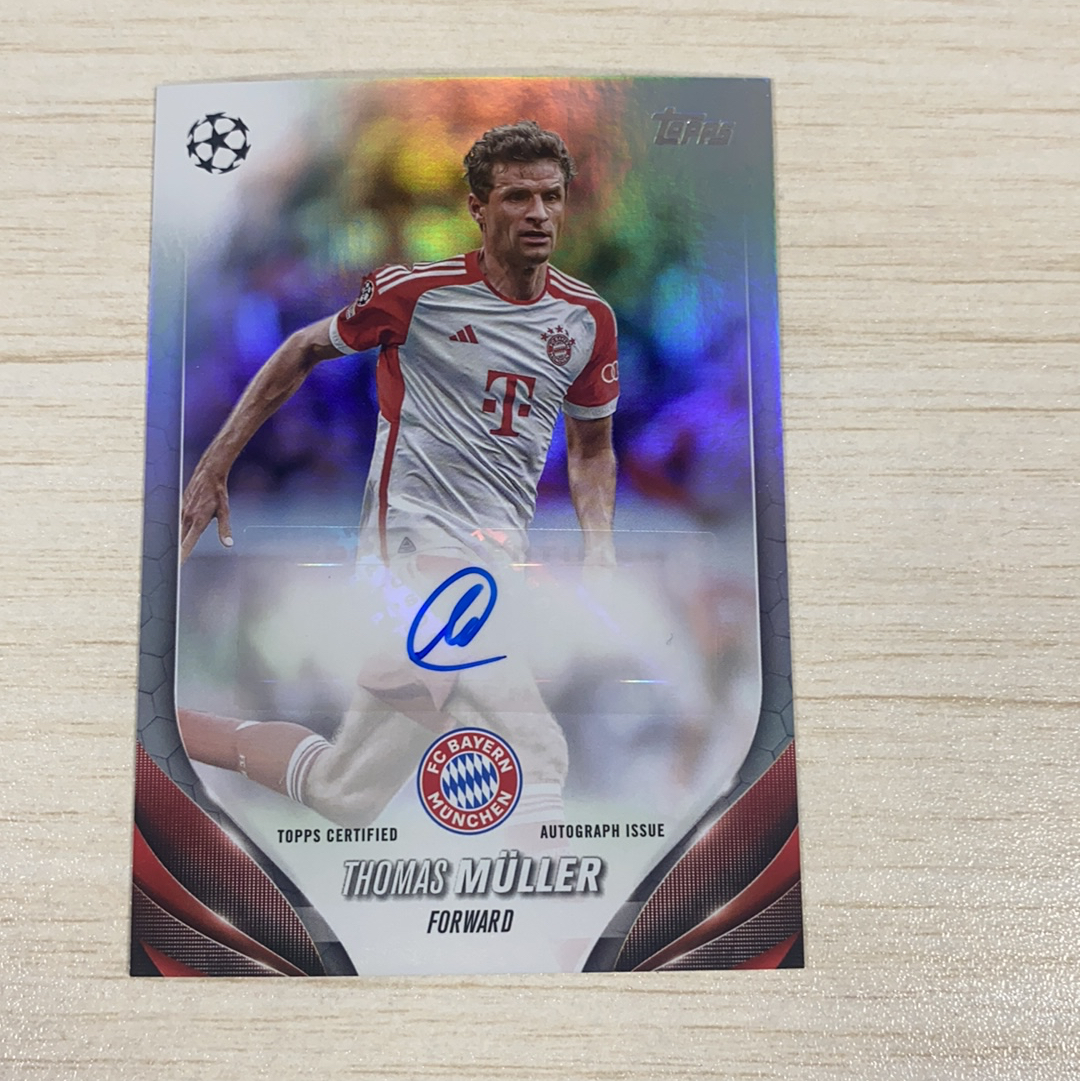 【小牛代拍】2024 ucc Thomas Müller 欧战 ucc 拜仁慕尼黑 托马斯 穆勒 签字 贴签 银折 卡品如图(polo)