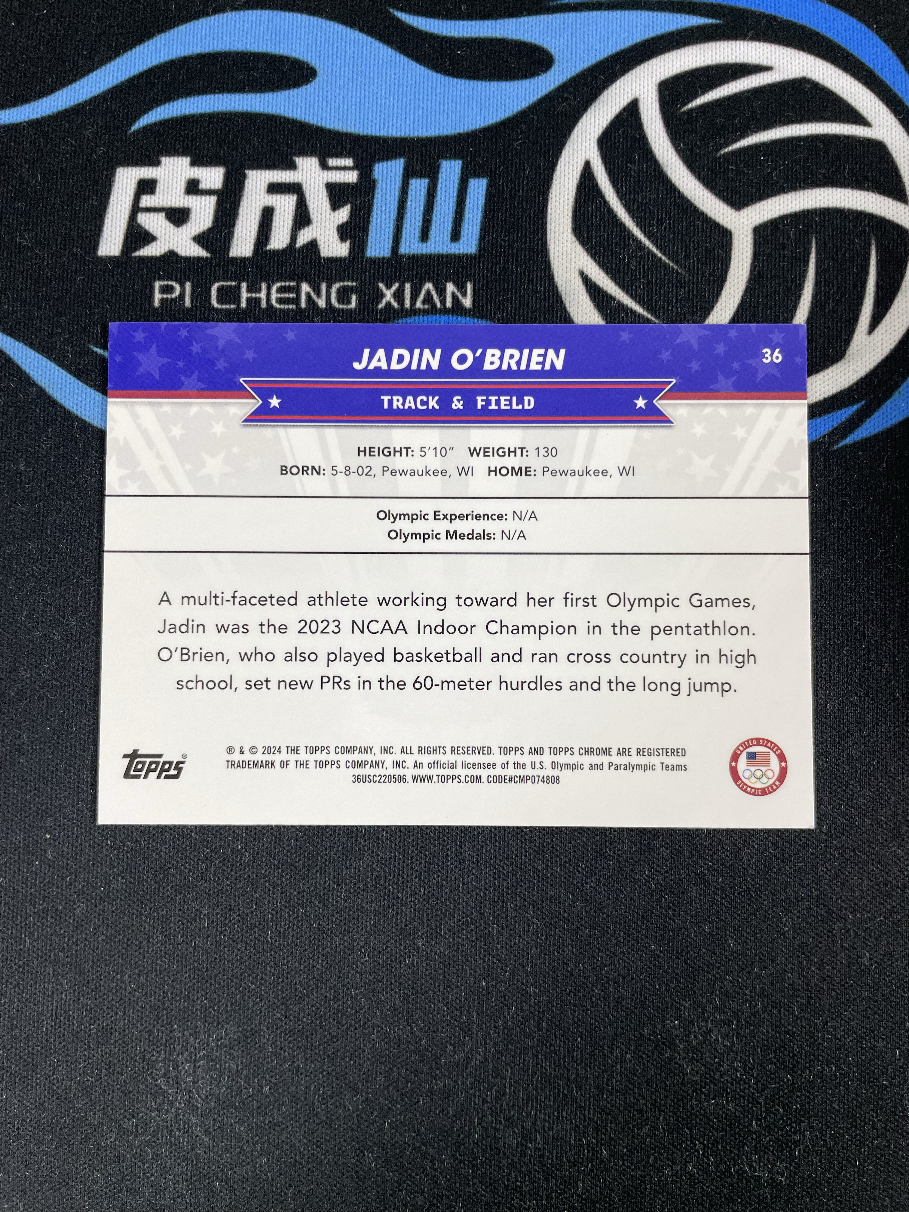 【皮成仙拍卖 统一手续费6%】 2024 TOPPS chrome 奥运会 田径 JADIN OBRIEN 蓝折 150编 凑套必备 值得收藏【只发顺丰】落日28