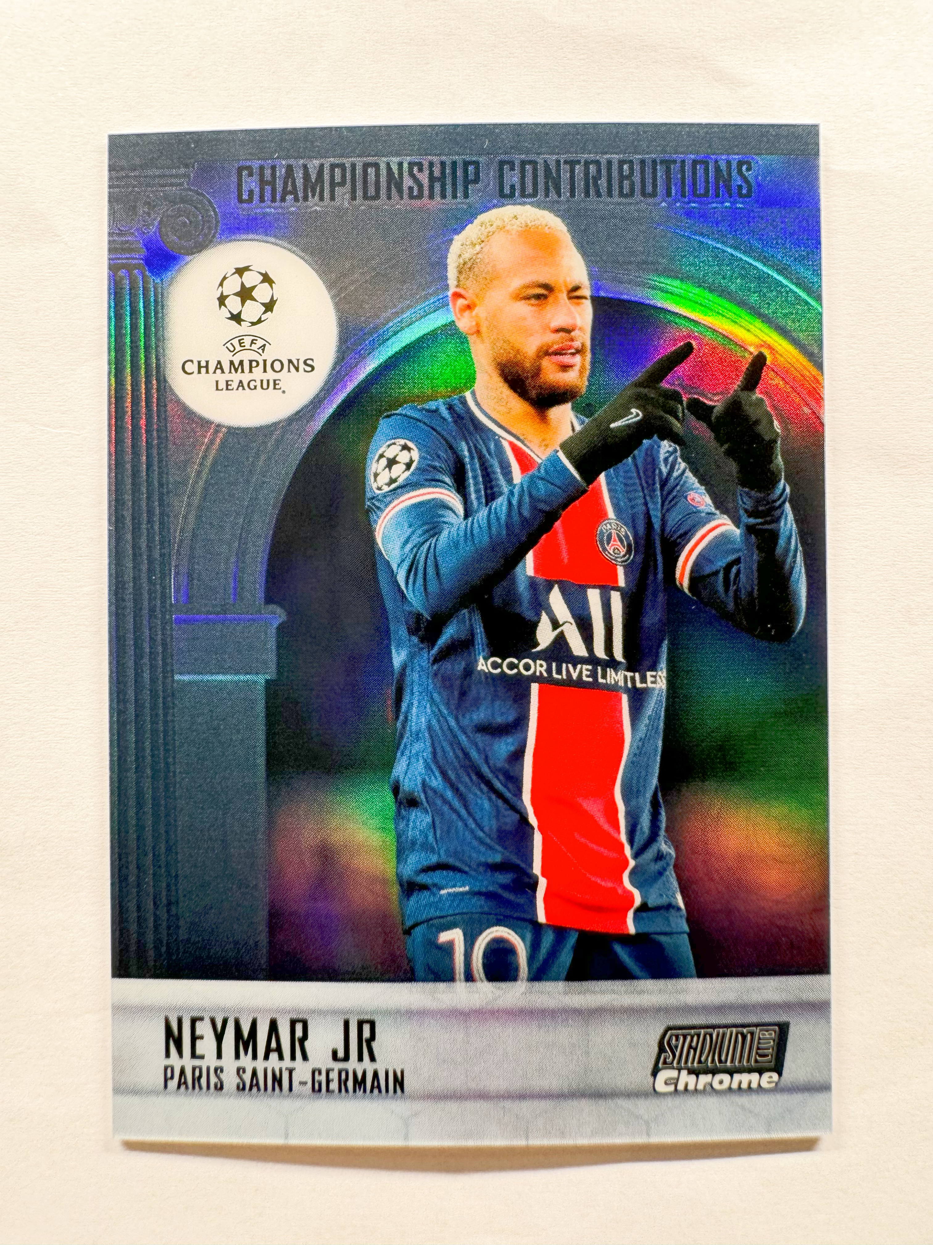 2021 Topps Stadium Club Chrome Neymar 内马尔 竞技场 3/5 5编 黑折 巴萨 巴塞罗那 FCB 巴黎 巴西 卡品如图 超帅选图 梅西队友 亚马尔偶像 江枫拍卖