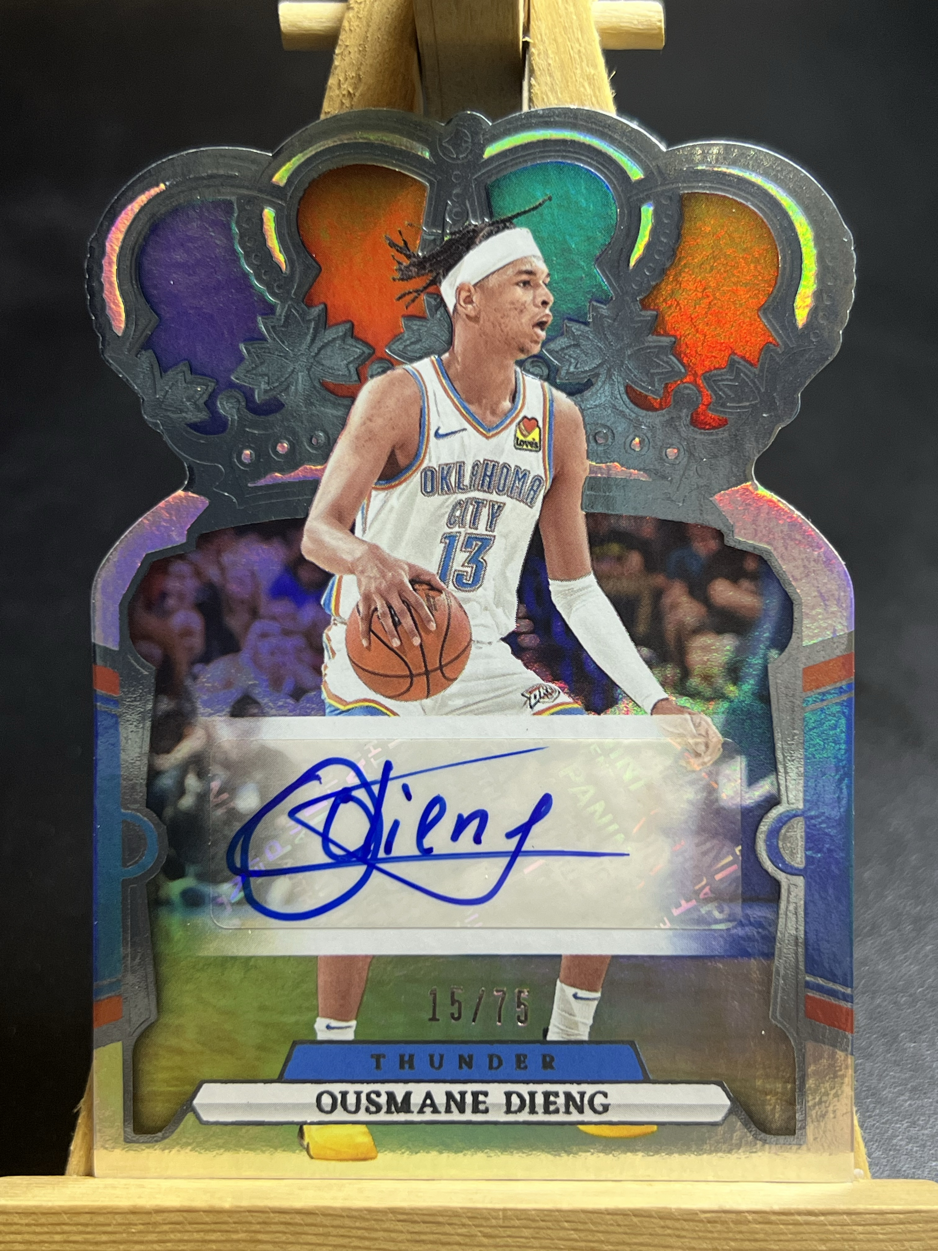 2023-24 Panini Crown Royale Ousmane Dieng 皇冠系列 乌斯曼 奥斯曼 迪昂 签字 贴签 异形卡 蓝折 15/75编 李哥 叉叉拍卖
