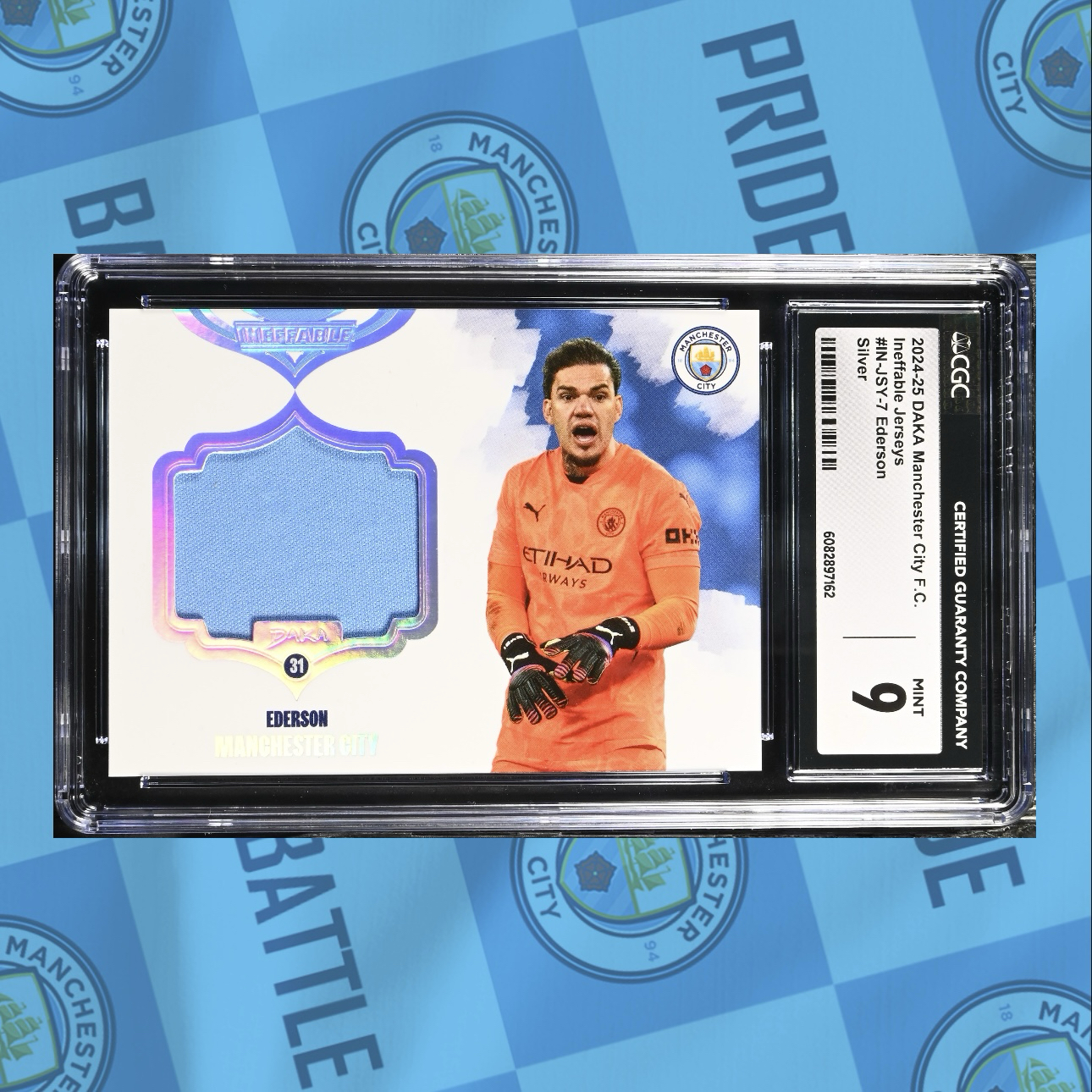 2025 DAKA INEFFABLE Manchester City Ederson Jerseys Silver CGC9分 13/75编 银平行 亲穿球衣物料 埃德森 曼城 达咖【奶酪】