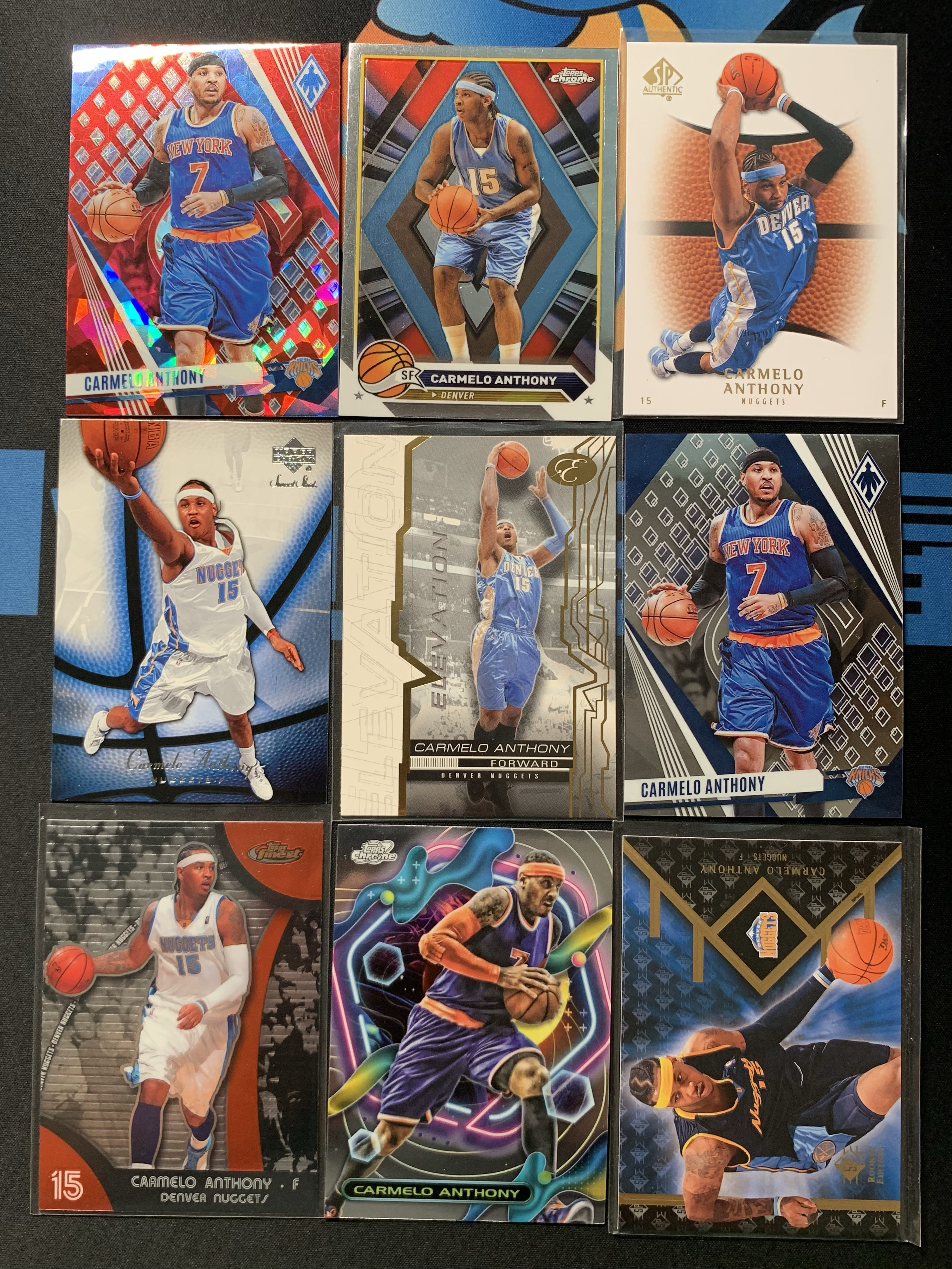 2025 Panini Authentic Carmelo Anthony 甜瓜 卡梅隆 安东尼 各系列年份折射 普特卡等打包9张 专收凑套福包必备 Lot不保证品相 介意勿拍 小鱼儿