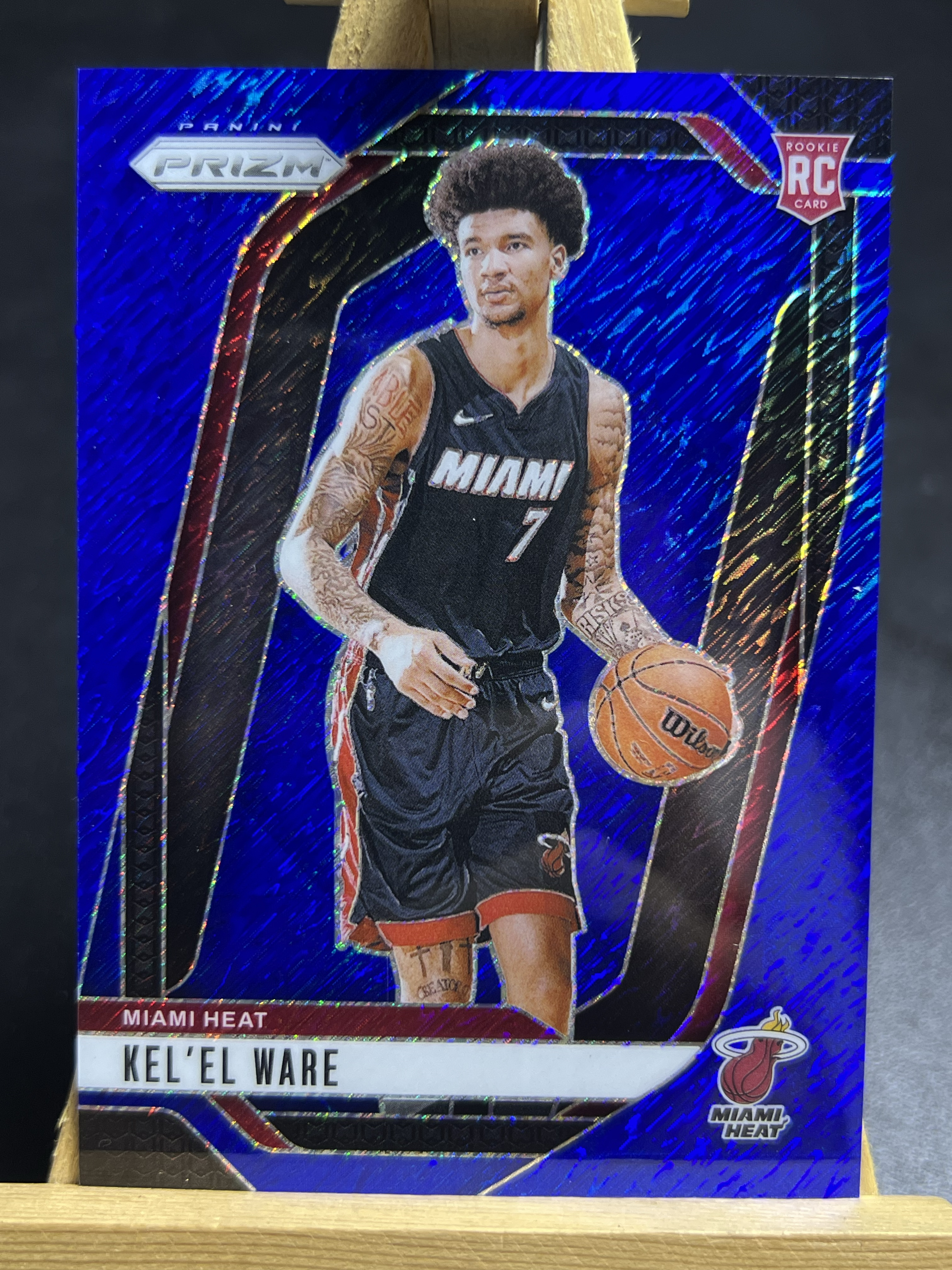2024-25 Panini Prizm Kel'el Ware RC 热火 新秀 凯莱尔韦尔 热火绝对核心 dpoy有力竞争者 蓝simmer折 /35编 卡品如图 梅尔顿 叉叉拍卖