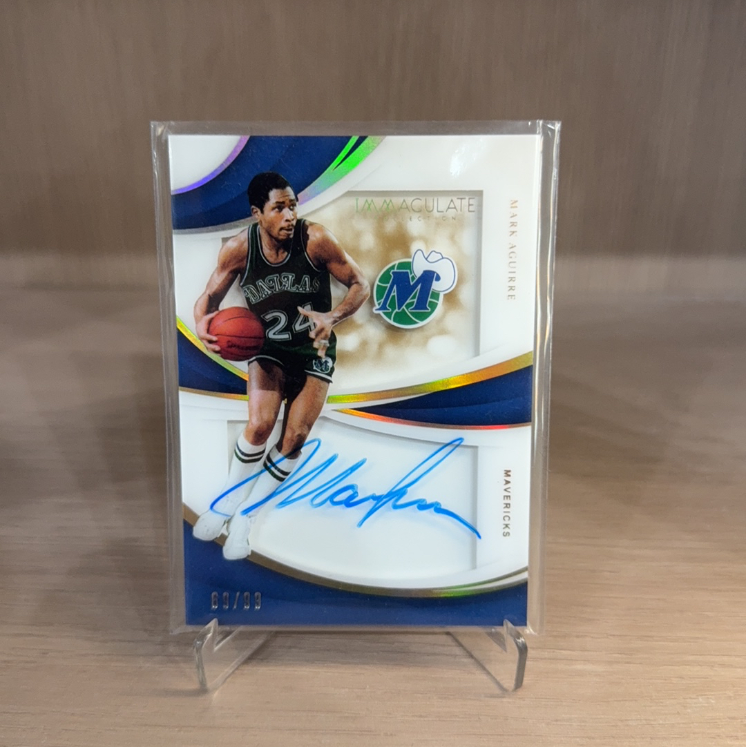 2018-19 Panini Immaculate Mark Aguirre 【免费拍卖】IMM 独行侠 马克 阿吉雷 /99编 沙盒签 剪影 签字 卡签 爱咪咪 卡品如图 值得收藏(🍷🈚️)