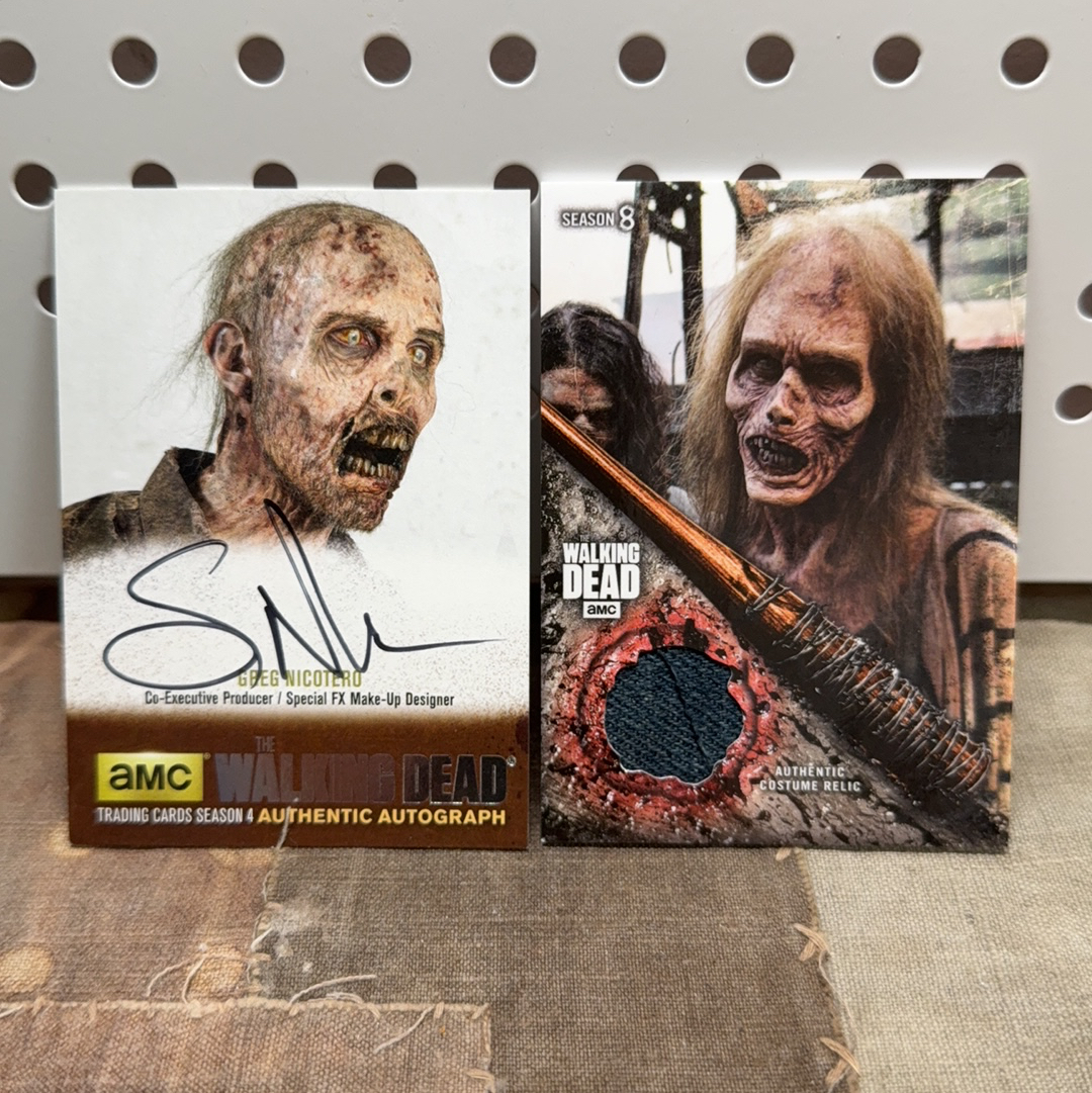 2016 Cryptozoic The Walking Dead 寒武纪 行尸走肉 第四季 大比例银闪签字 签名Greg Nicotero 联合执行制片人 特效化妆师 +Topps 第八季 丧尸物料