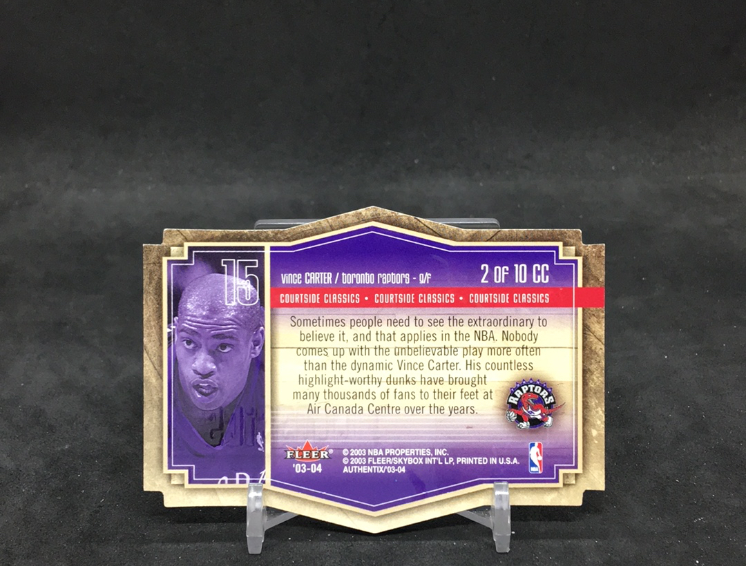 【DC拍卖】11.17 FLEER AUTHENTIX 大比例异形切割特卡 经典老特 实卡美如画 四大分卫之一 名人堂巨星 NBA历史最强扣将 半人半神 文斯 卡特