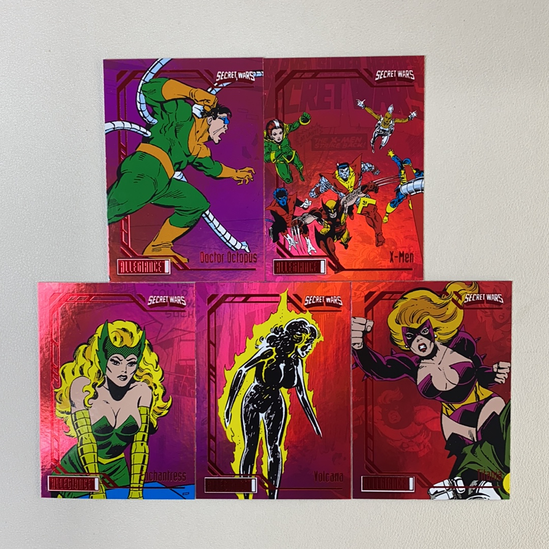 【弈卡代拍】 2023 Upper Deck Marvel漫威Allegiance 忠诚 秘密战争 大比例 特卡 红折 折射 章鱼博士 X-MEN等 5张打包 品相如图 凑套必备 风暴