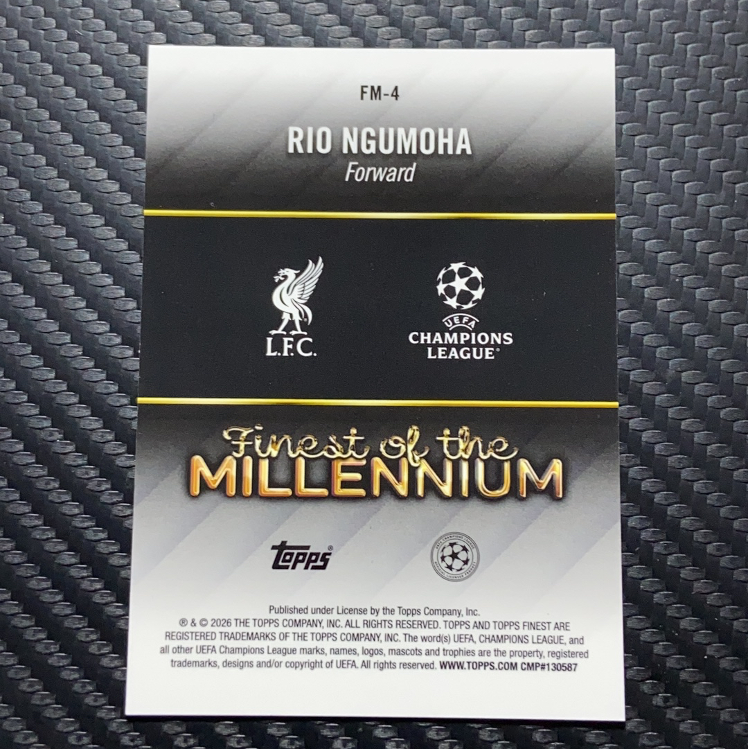 2026 Topps Finest 卡品如图(一哥) Rio Ngumoha RC 恩古莫哈 新秀 利物浦 英超 欧冠 银折 千禧年最佳球星特卡 Finest of the Millennium