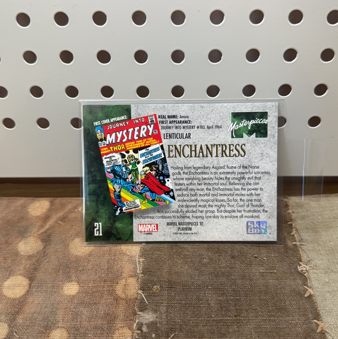 2024 SkyBox Marvel (MCU) 漫威 masterpieces 92 Platinum 92 白金 大师复刻 3D 全息特卡 魅惑女巫 妖姬 Enchantress