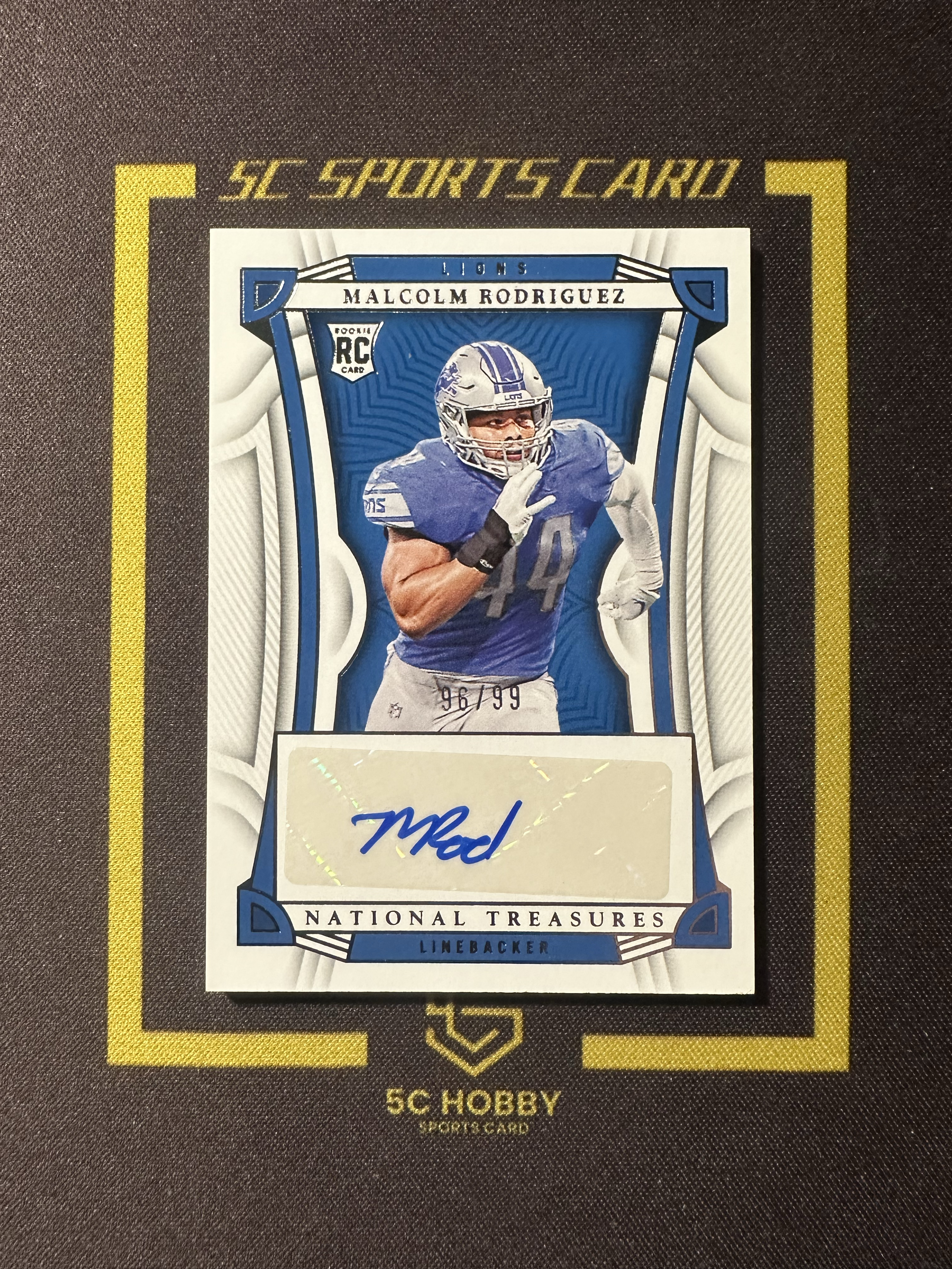 【主演出卡】 2022 panini 国宝 national treasures 橄榄球 雄狮队 Malcolm Rodriguez 新秀 99编 卡品如图 凑套必备