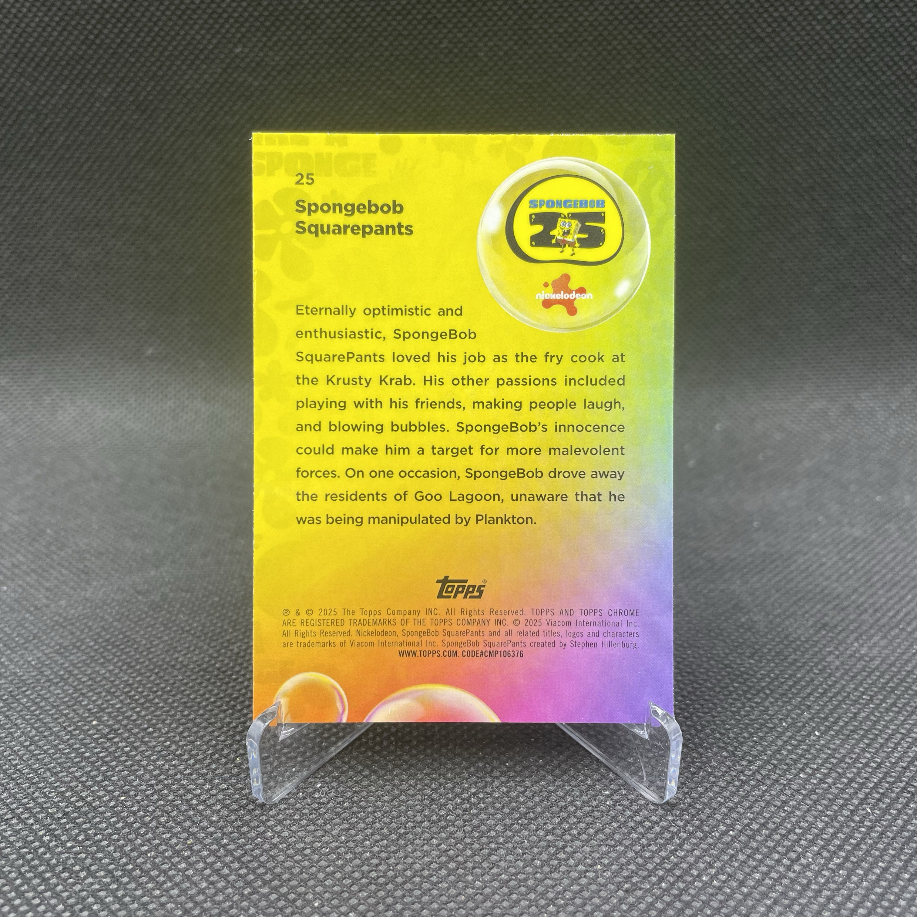 2025 Topps Chrome Spongebob Squarepants 【无界代卖】25周年 海绵宝宝 25/99编 绿折 绿碎冰折 可爱选图 人气角色 品如图 不累计 大鱼