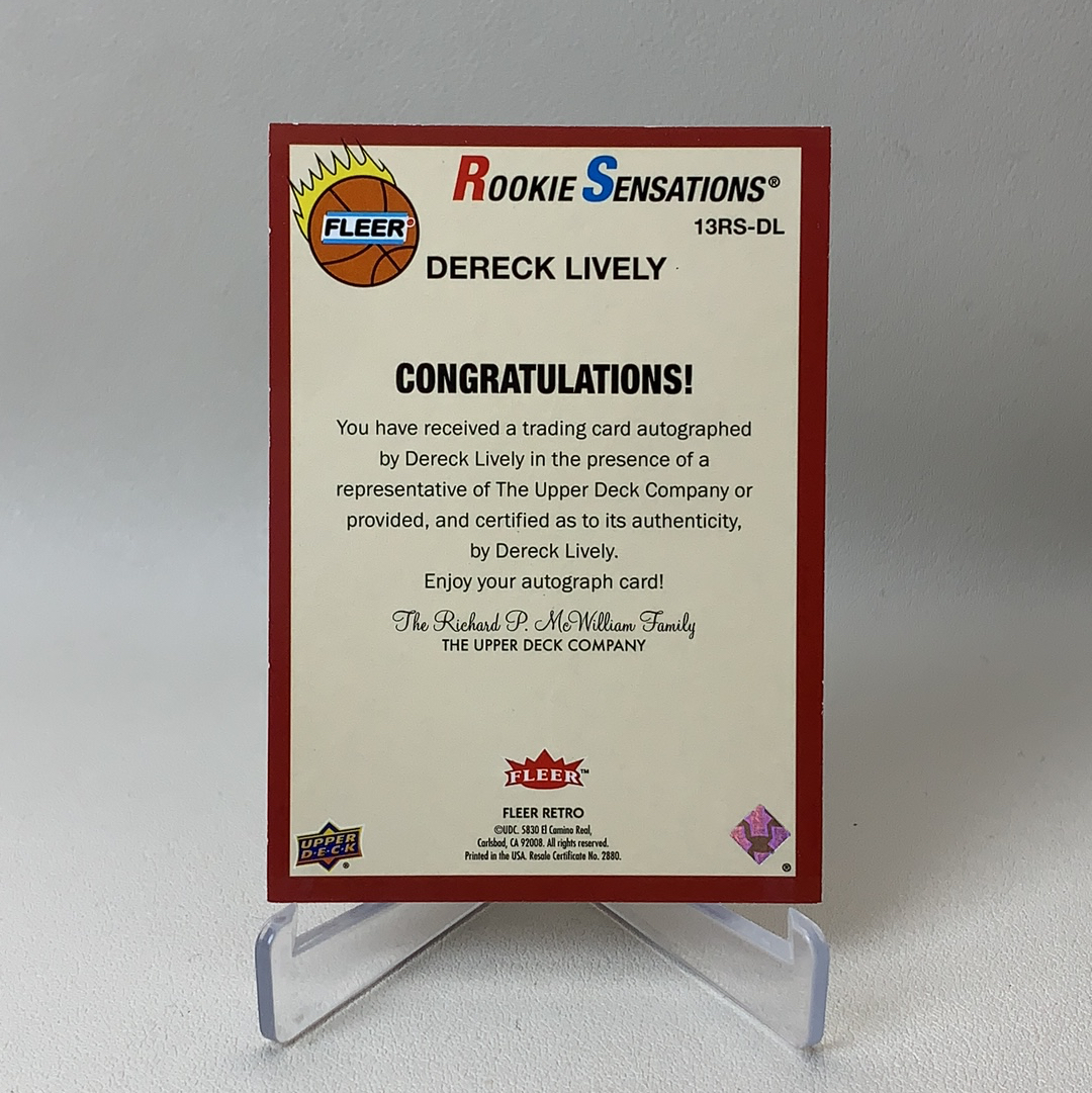 【弈卡代拍】2023-24 Upper Deck Dereck Lively RC新秀 复刻 Rookie Sensations亲签 签字 卡签 德里克莱夫利 品相如图 凑套必备 Lee总