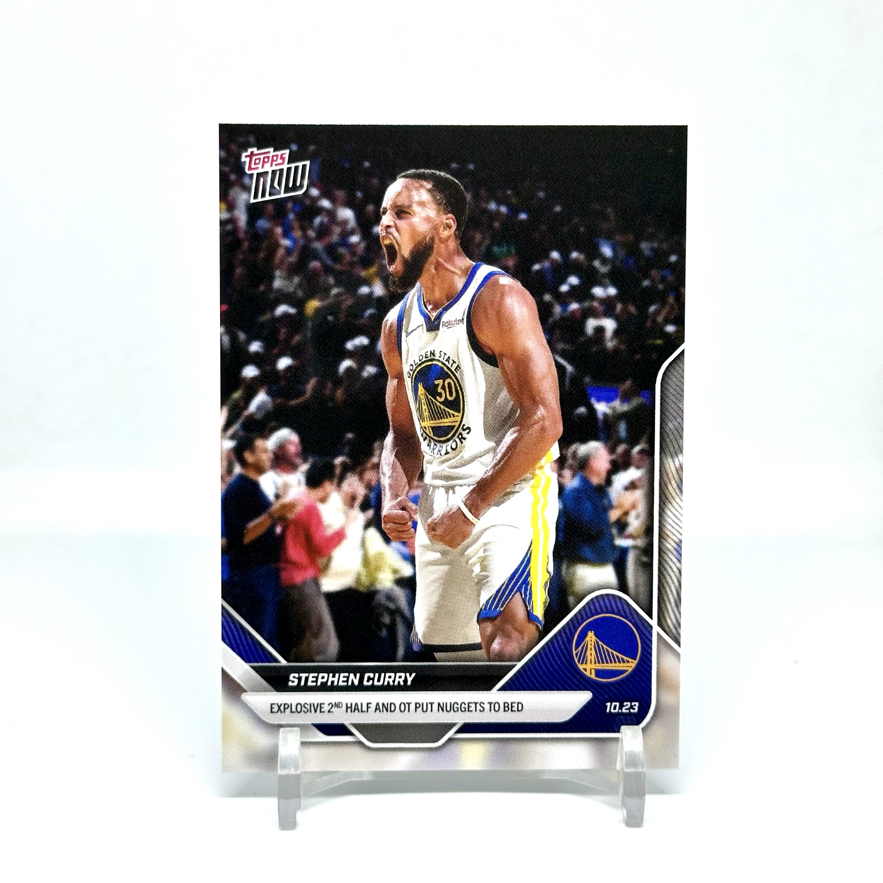 2025 Topps Now NBA Warriors Stephen Curry 全场42分并通过炸裂的下半场以及加时赛中的表现直接把掘金打爆回家 库里 勇士 时刻卡【奶酪】