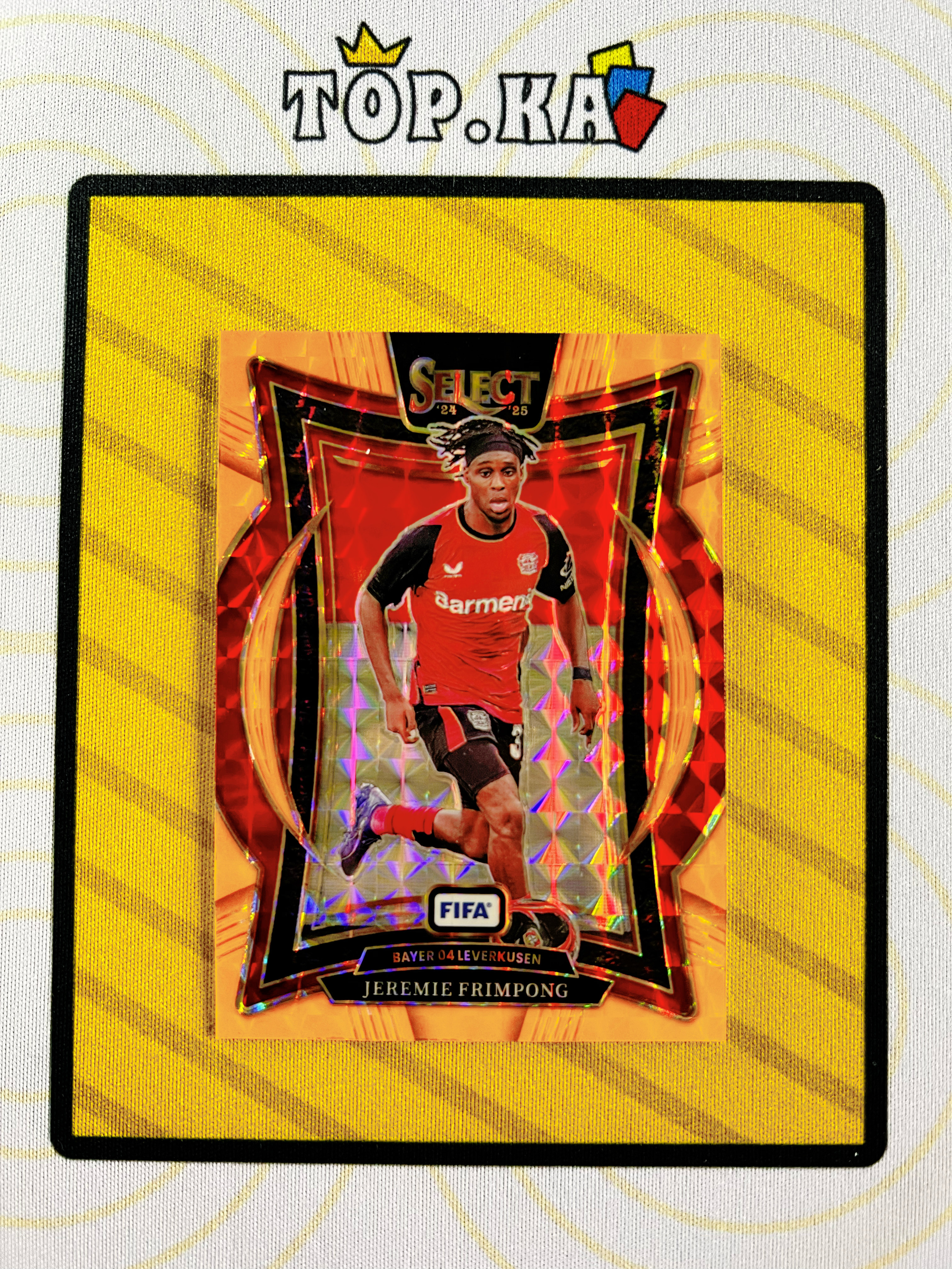 【顶尖卡社】2024-25 Panini Select Jeremie Frimpong FIFA 弗林蓬 勒沃库森 德甲 一级 荧光橙棋盘 折射 109/125编 详情看描述 卡品如图【LIUN】