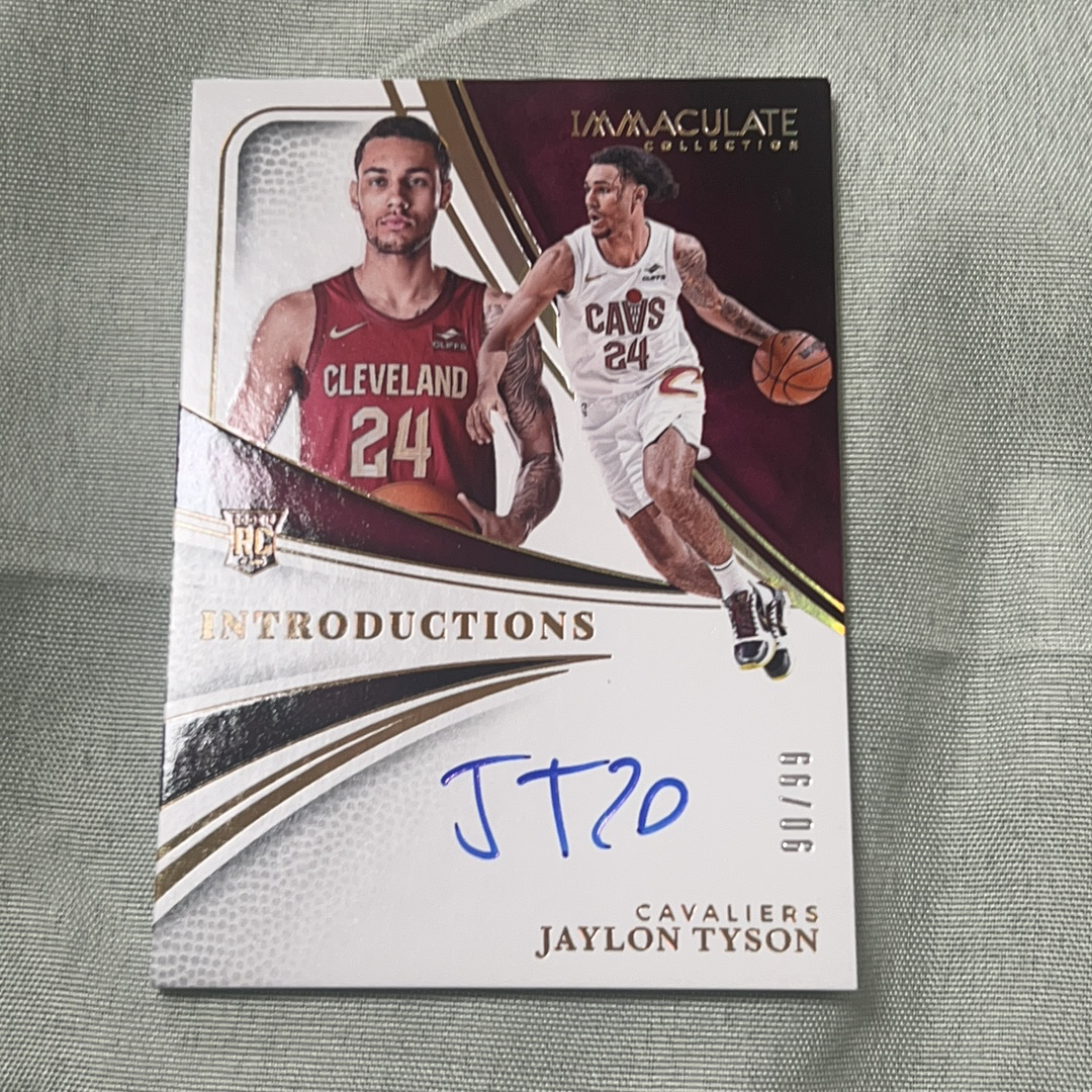 2024-25 Panini Immaculate Jaylon Tyson RC 杰隆 泰森 新秀 签字 卡签 骑士 99编 介绍签