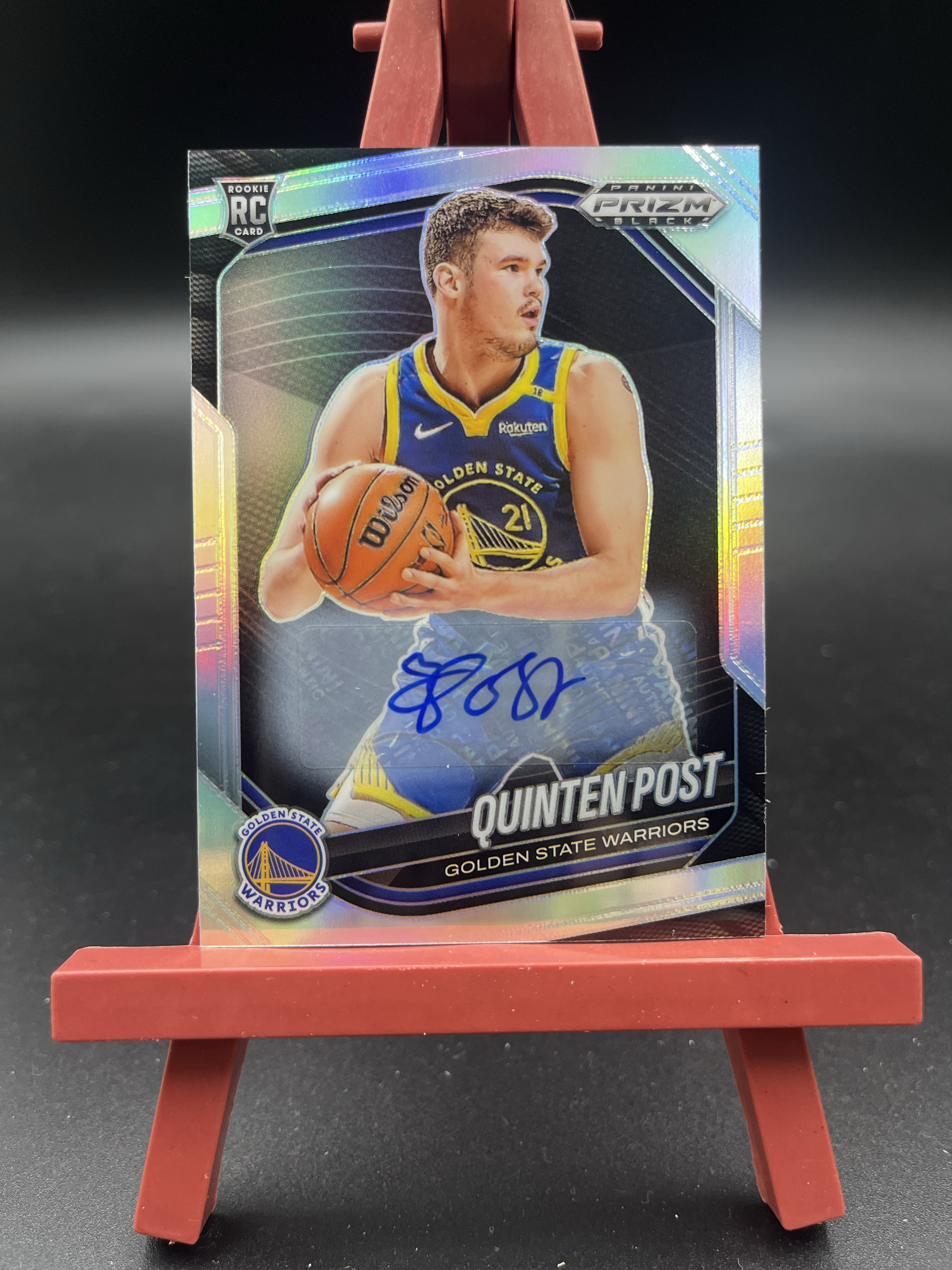2024-25 Panini Prizm Black Quinten Post 勇士 昆滕 波斯特 新秀RC 签字 银折 折射 卡品如图 16WZ