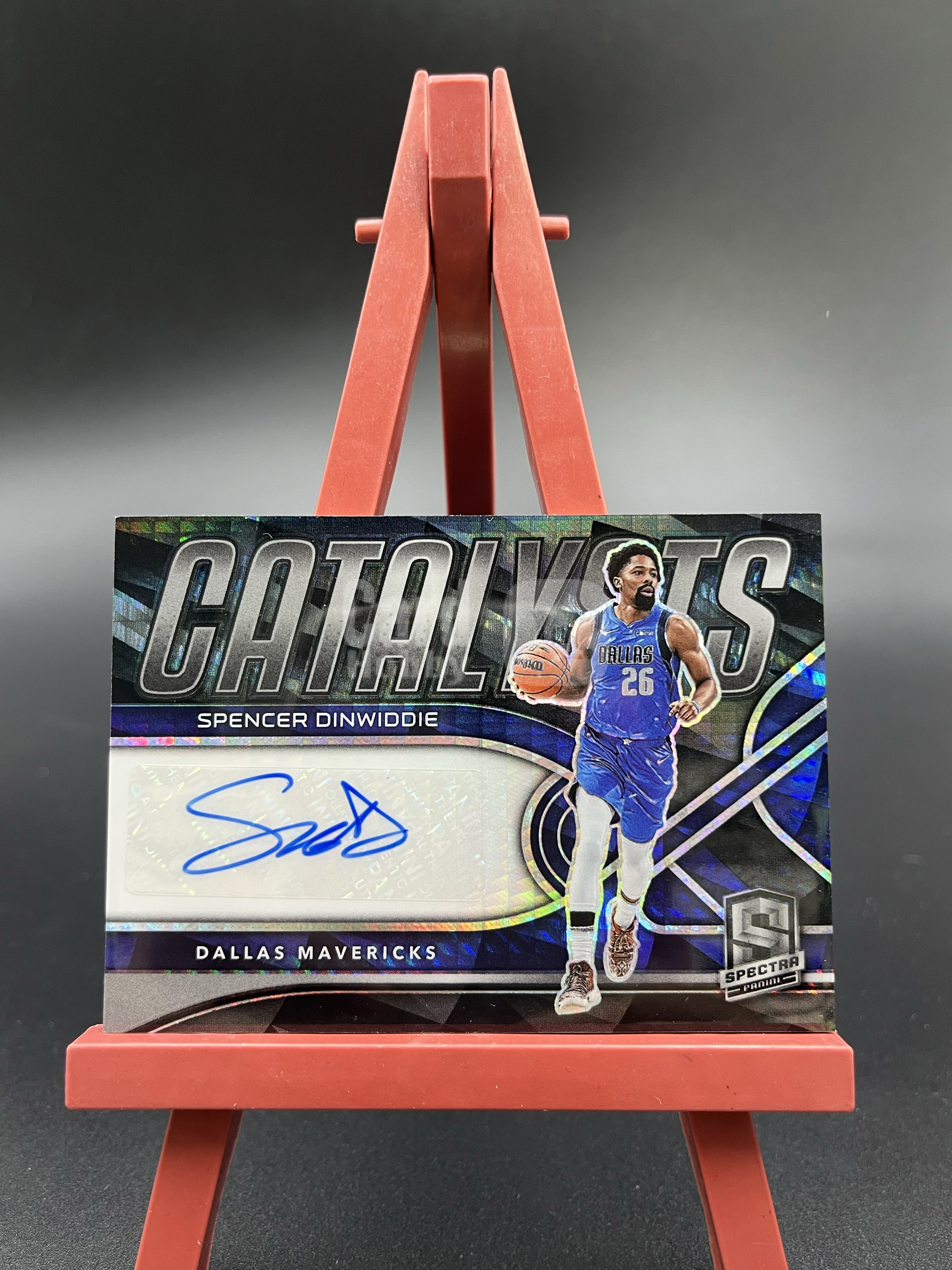 【西子拍卖】2021-22 PANINI SPECTRA SPENCER DINWIDDIE 斯宾瑟 丁威迪 丁维迪 签字 hyper折 折射 独行侠 光谱 卡品如图 XZ29