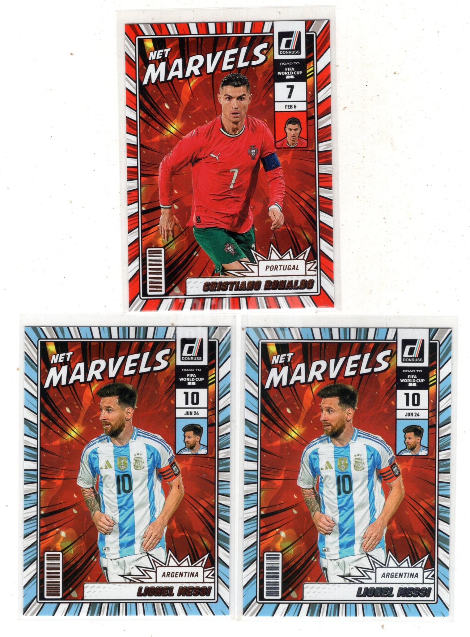 2025-26 Panini Donruss Lionel Messi 【来拆波卡】杜蕾斯 阿根廷 葡萄牙 梅西 C罗 漫威特卡 base jjdk