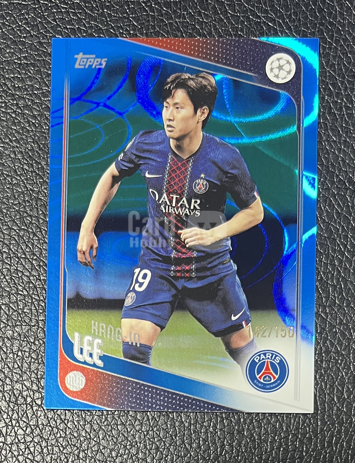 2026 Topps Topps Kang-in Lee UCC 欧冠 Lee Kang In 李刚仁 大巴黎 韩国 142/150编 蓝折 巴黎圣日耳曼收藏必备 卡品如图