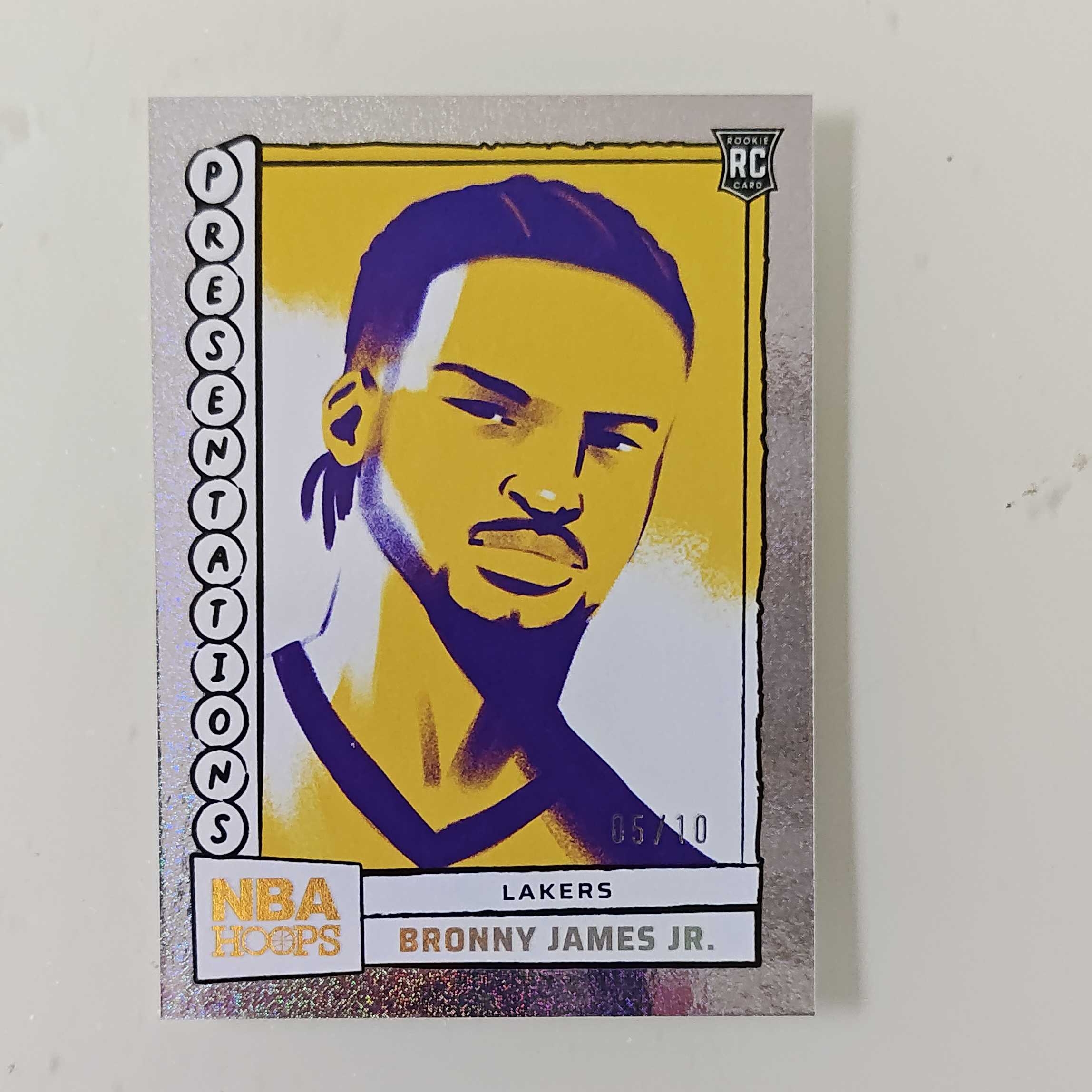 2024-25 Panini NBA Hoops Bronny James hoops系列詹姆斯布朗尼新秀5/10編大比例大頭特卡品相完好收藏必備
