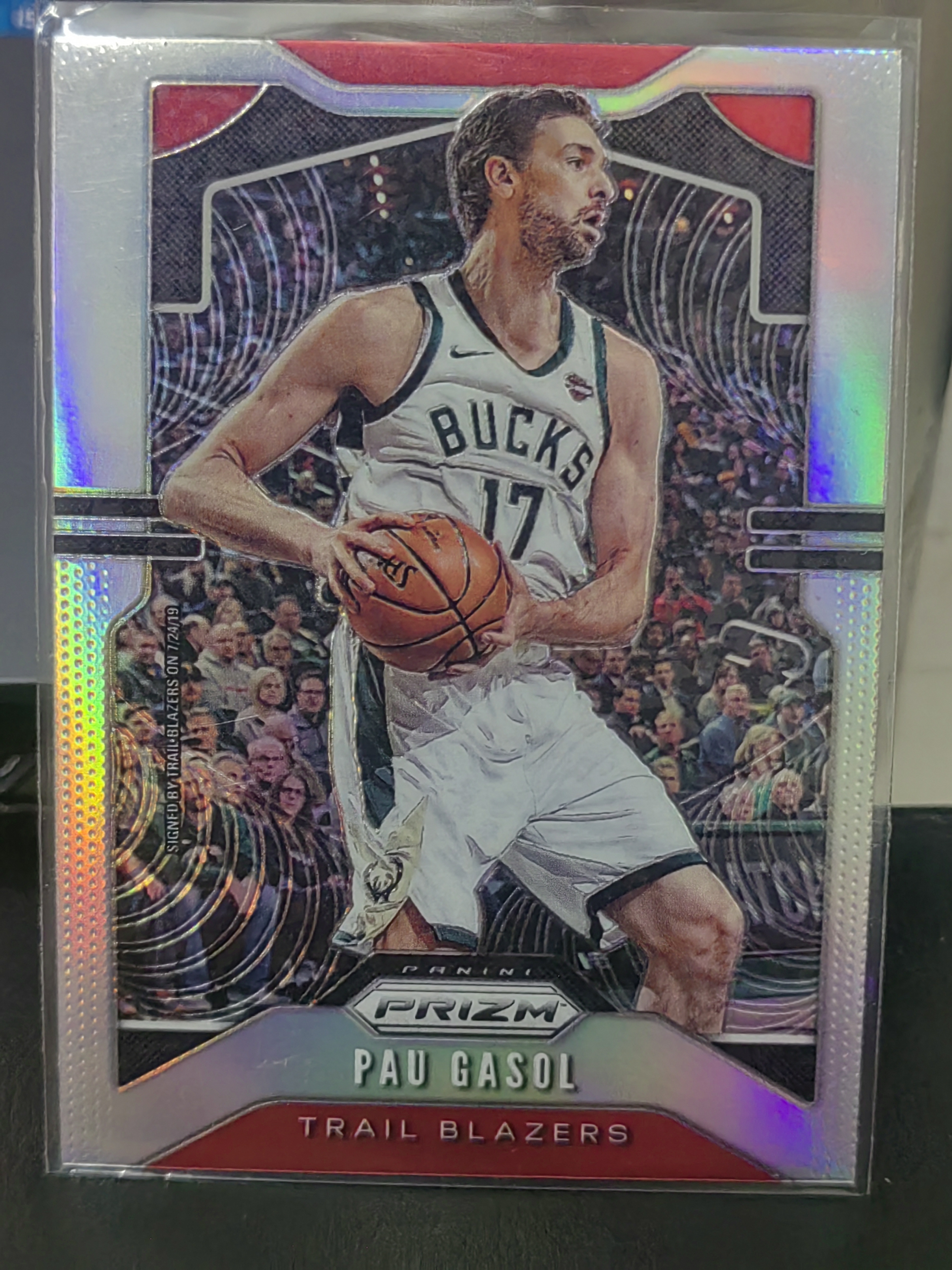 2019-20 Panini Prizm Pau Gasol PZ 银折 保罗 加索尔 雄鹿 开拓者 “篮 白边白角 不保卡品 卡品如图