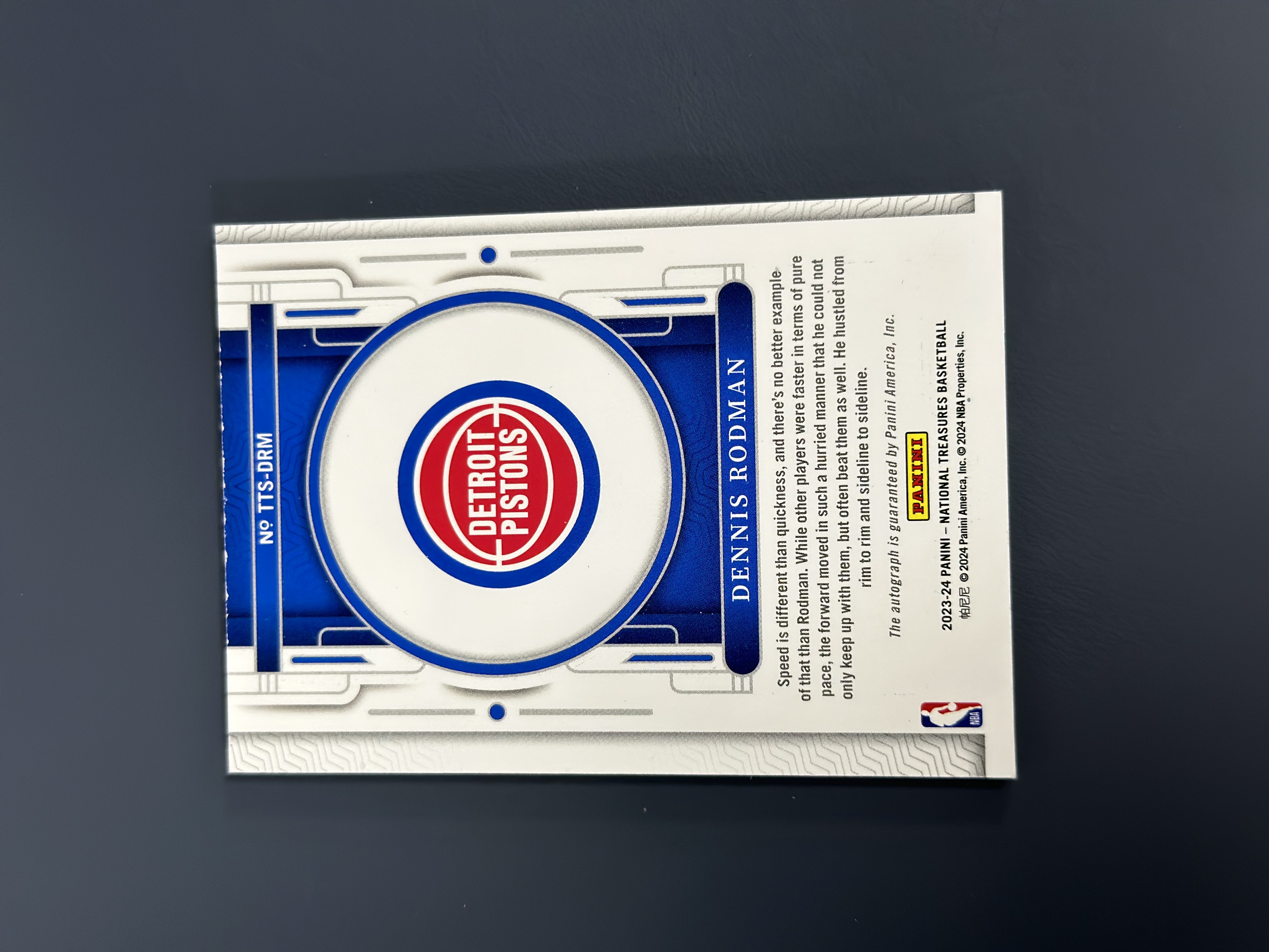 2023-24 Panini National Treasures Dennis Rodman 国宝 35编 签字 卡签 活塞 丹尼斯 罗德曼 大虫 卡品如图 收藏必备 利利