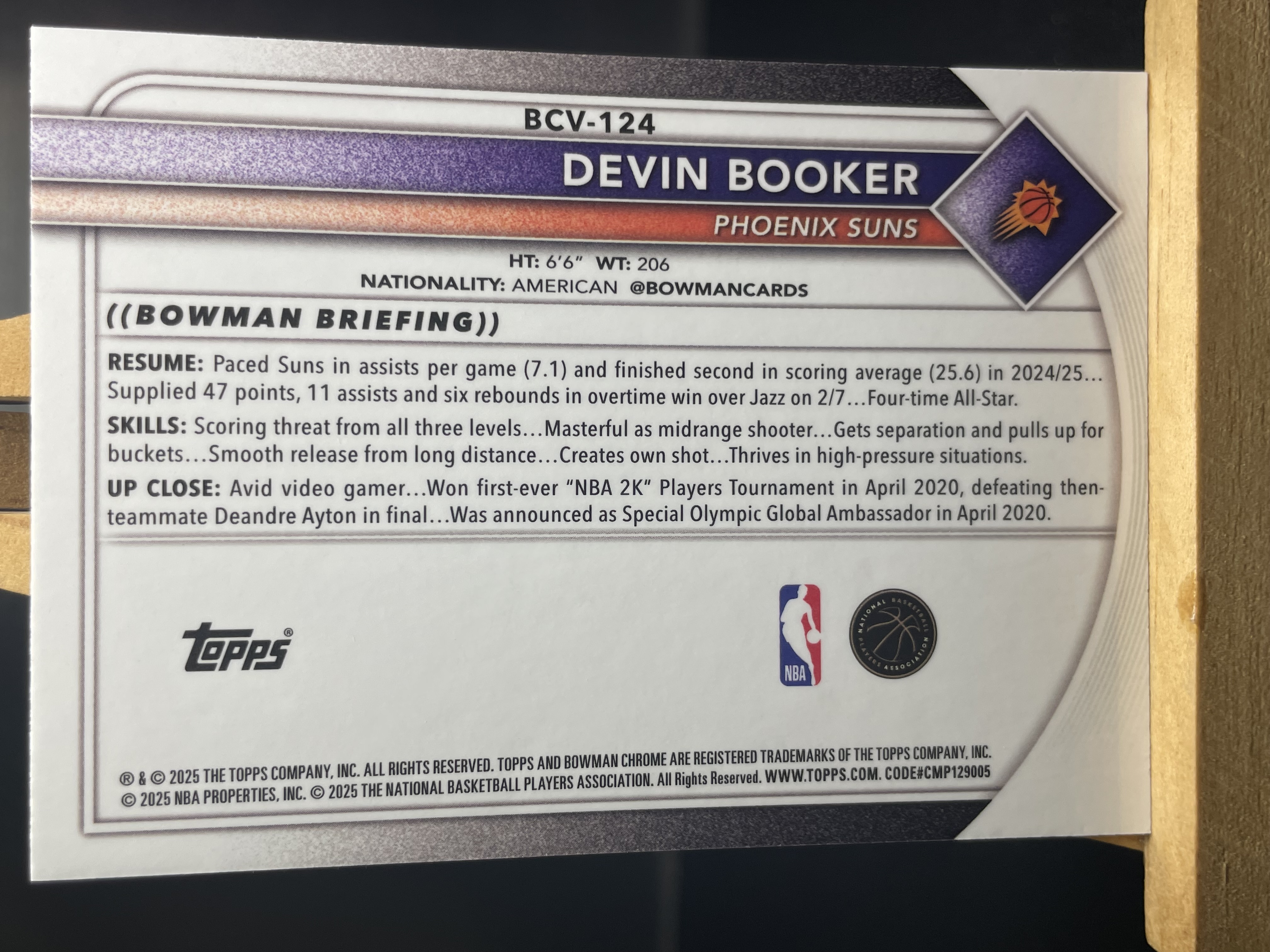 (K6) 2025 TOPPS 折射 德文布克 太阳 近期大热球星 收藏必备 卡品如图 ! ! !