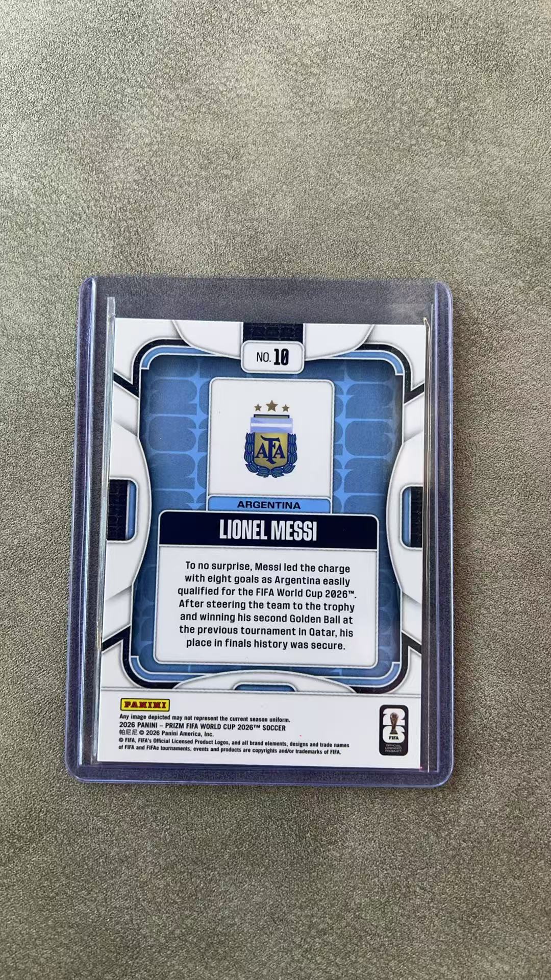 7839【330球星卡实体店代卖】2026 帕尼尼 PRIZM WORLD CUP 世界杯 Lionel Messi 梅西 阿根廷 base 最后一届世界杯 仅顺丰寄付 (RT)