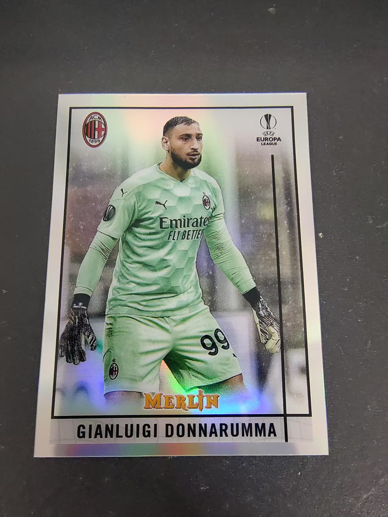 【可合并,不累计】2021 Topps Merlin chrome Gianluigi Donnarumma 欧冠 梅林 多纳鲁马 AC米兰 意大利 大巴黎 银折 #77