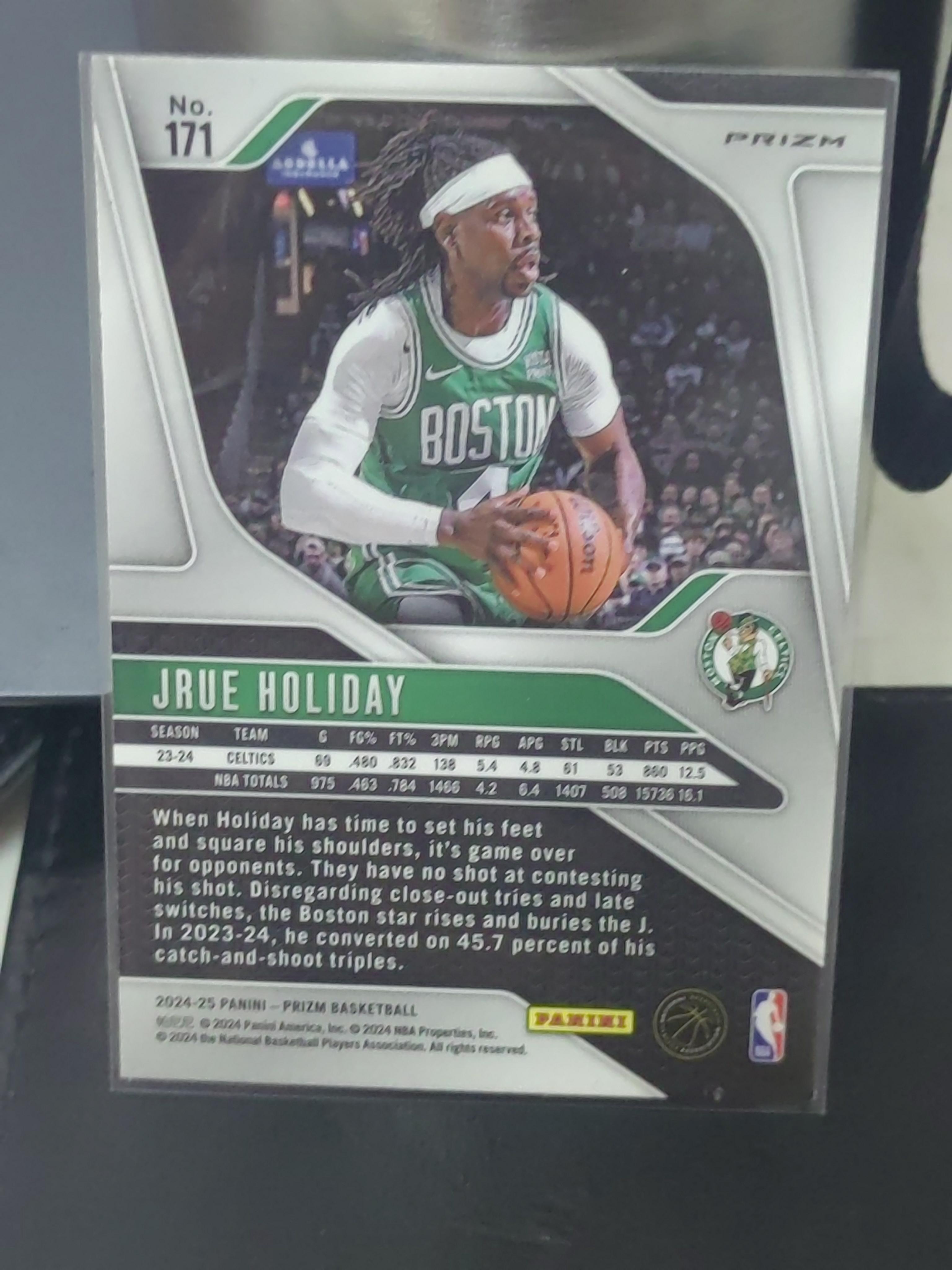 2024-25 Panini Prizm Jrue Holiday PZ 绿折 朱霍勒迪 凯尔特人 篮 白边白角 不保卡品 卡品如图