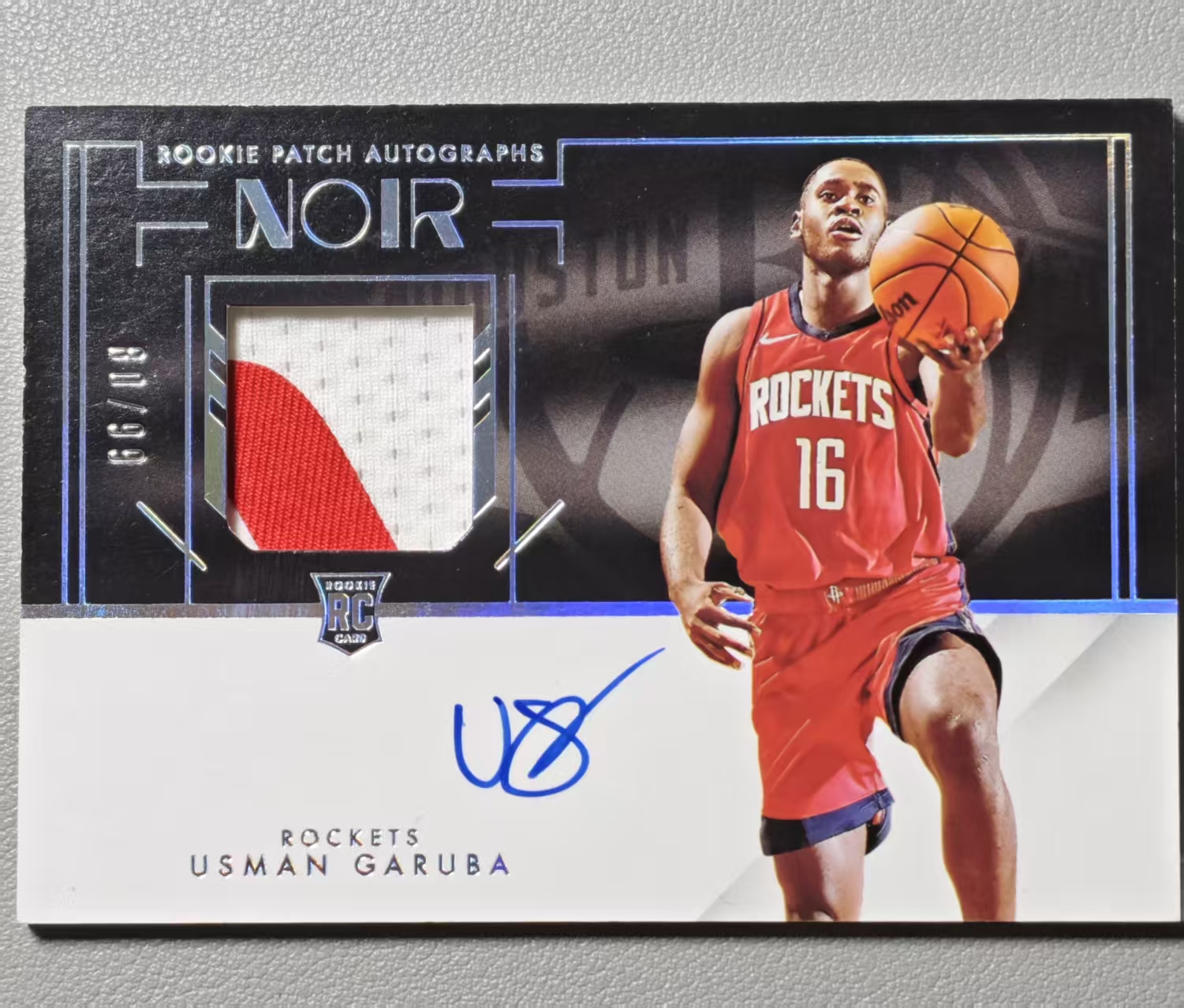 【阿泽代卖】2021-22 Panini Noir 诺尔 Usman Garuba 火箭 新秀 RC 奥斯曼 加鲁巴 签字 卡签 /99编 RPA Patch 暴力切割 卡品如图 介意勿拍-硕哥