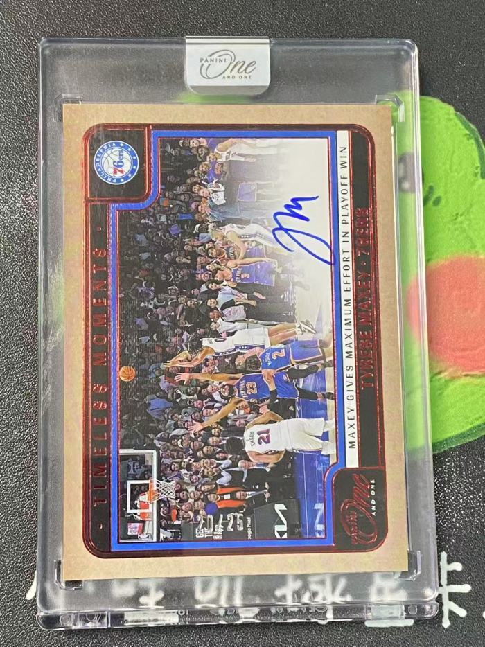 2024-25 Panini One and One Tyrese Maxey 76人 泰雷塞 马克西 25编 签字 卡签 时刻签 原封砖【ZYP代拍】叽B