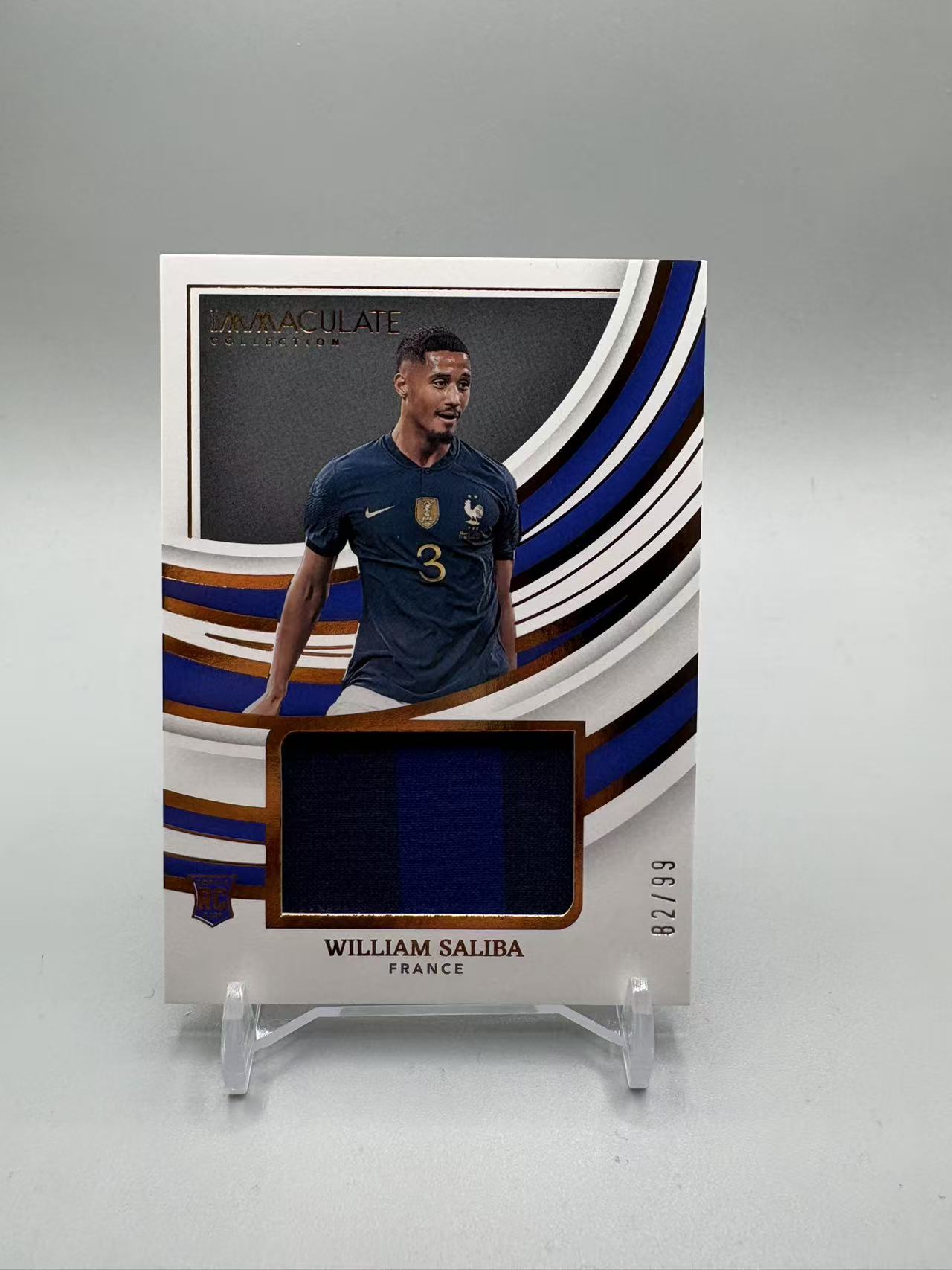2022-23 Panini Immaculate William Saliba 【灰灰代拍】爱咪咪 法国 萨力巴 非凡物料 小窗球衣 82/99编 铜版 波